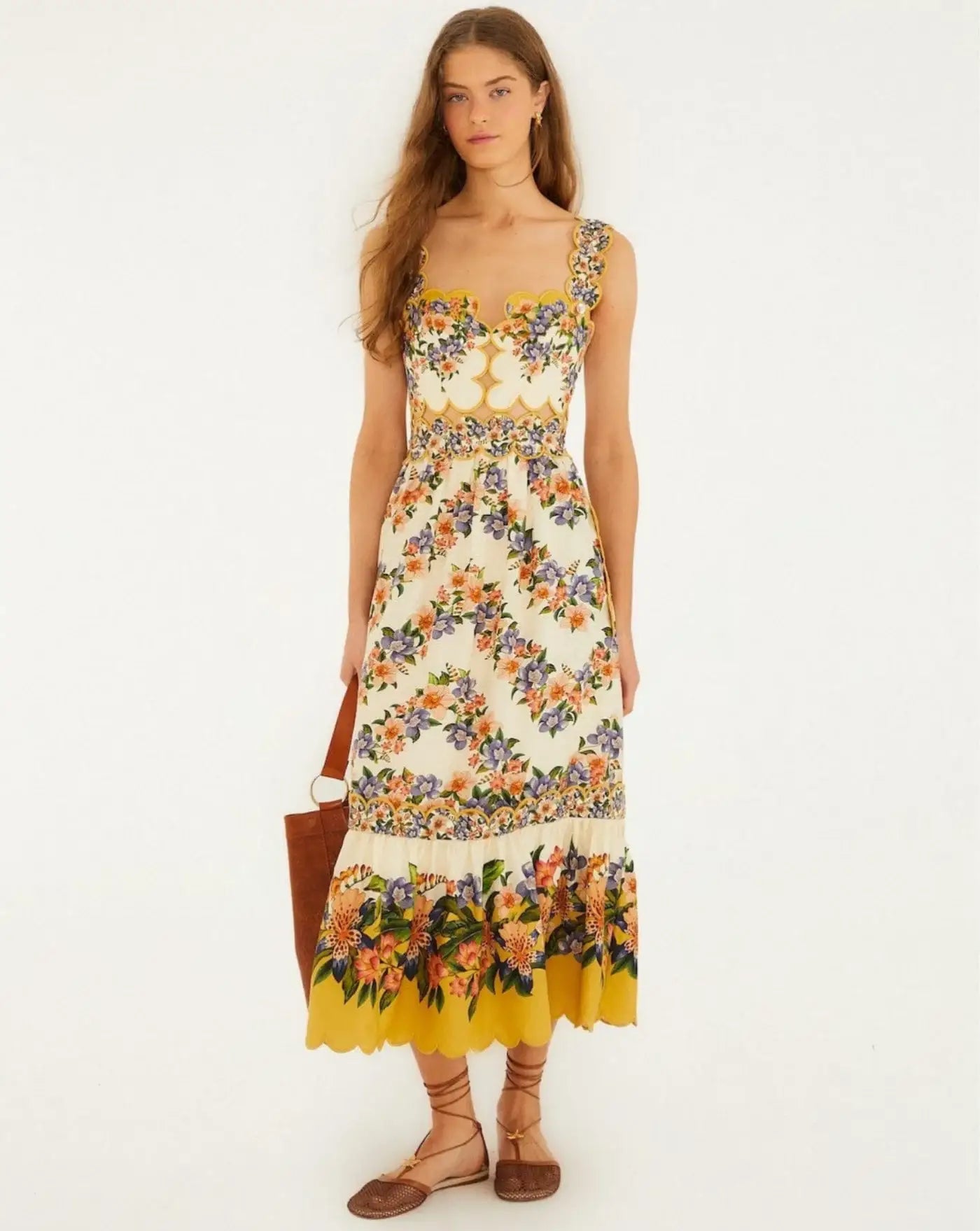 Vestido Farm Rio Hilo Stripes Sand Mini Dress 353553 26056 FARM RIO