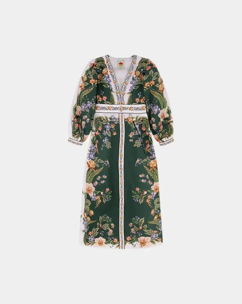 Vestido Farm Rio Nature Green Maxi Dress 353568 26067 FARM RIO