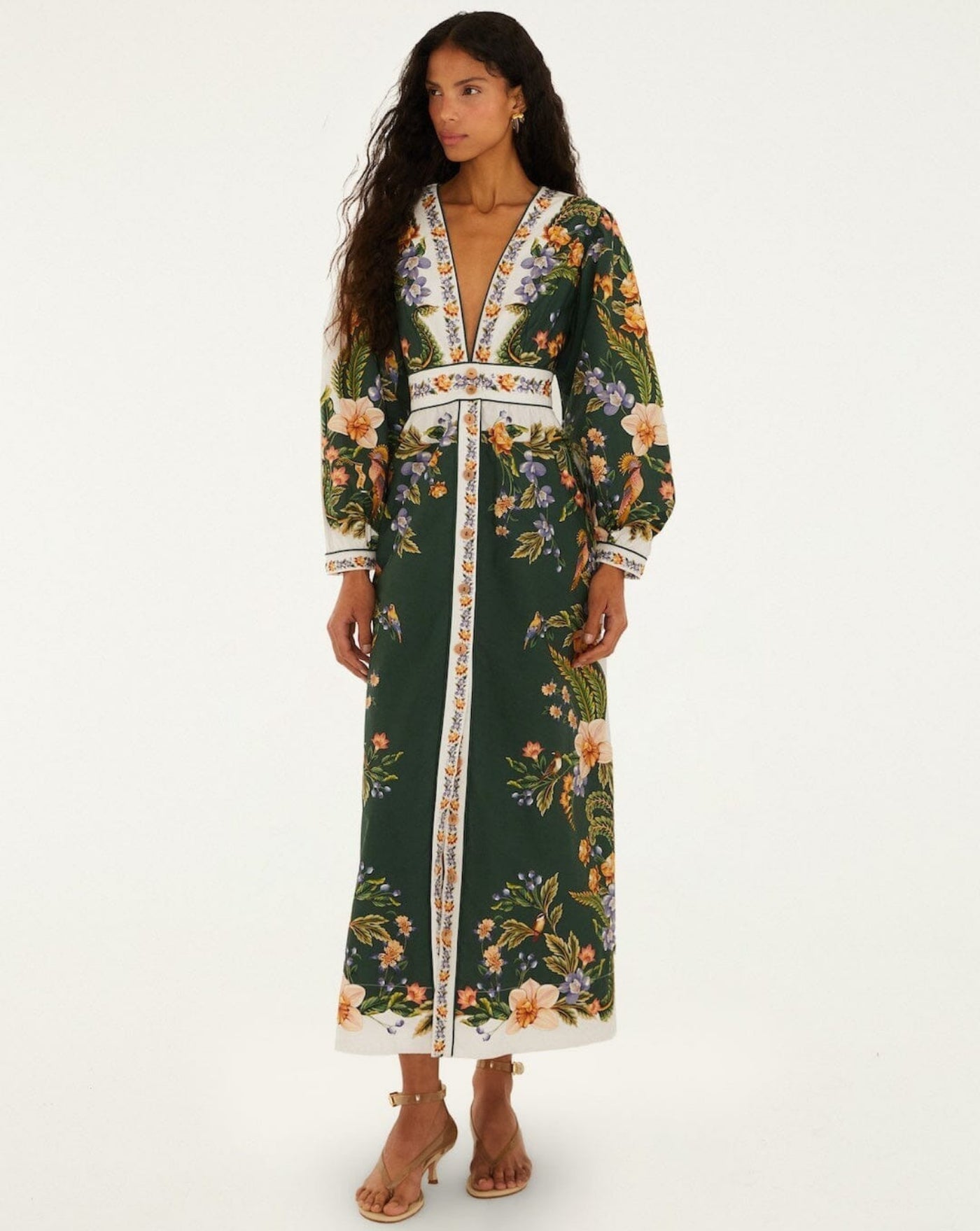 Vestido Farm Rio Nature Green Maxi Dress 353568 26067 FARM RIO