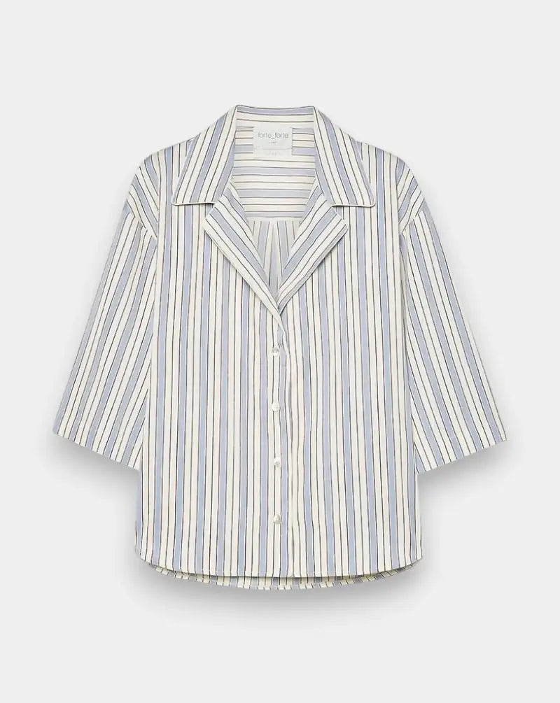 Camisa Forte Forte Sleeved Pinstripe Shirt 14821 5047 FORTE FORTE