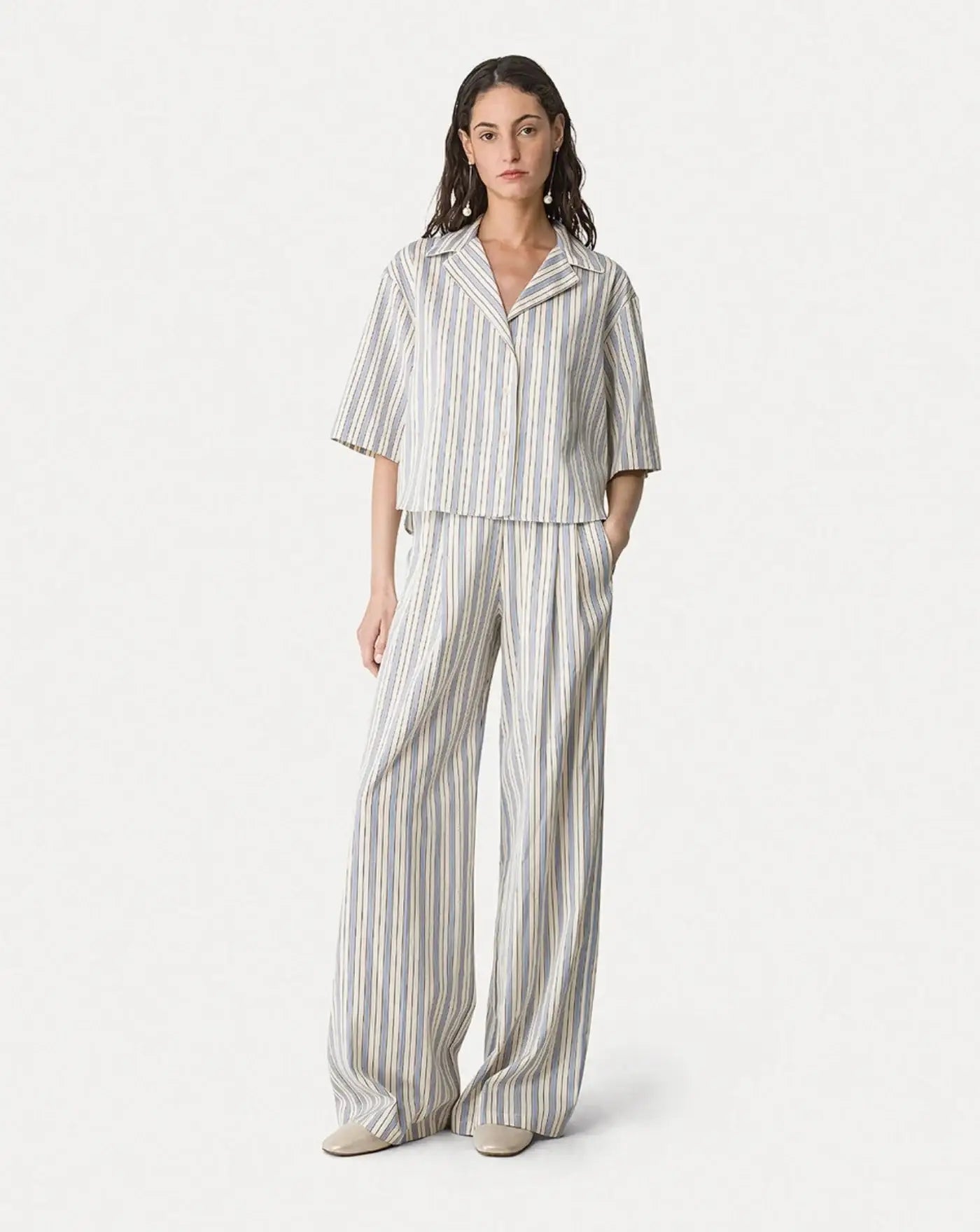 Pantalon Forte Forte Pinstriped Straight Pants 14822 5047 FORTE FORTE