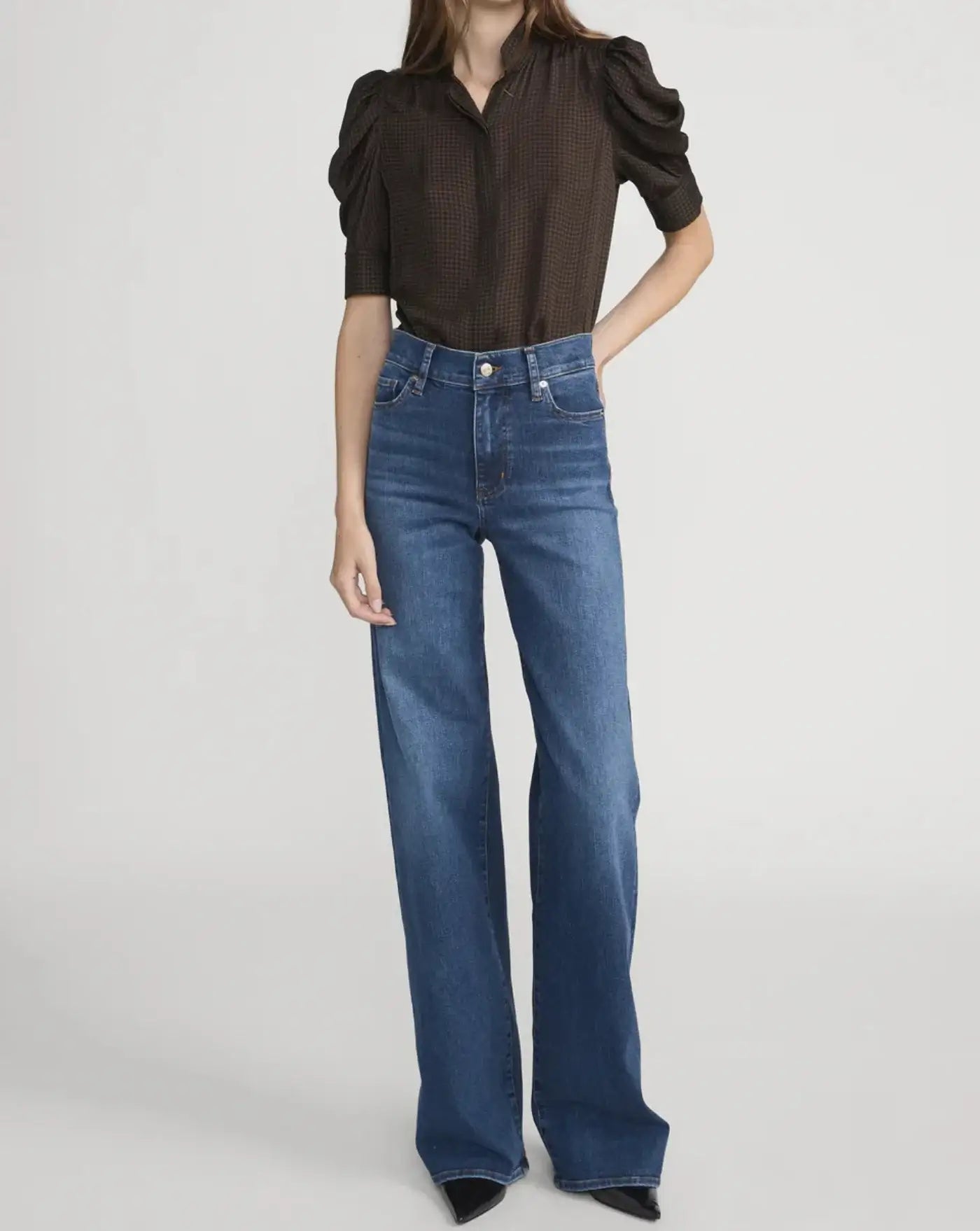 Denim Frame Le Slim Palazzo Long LSPL814 SOLCBLUE FRAME