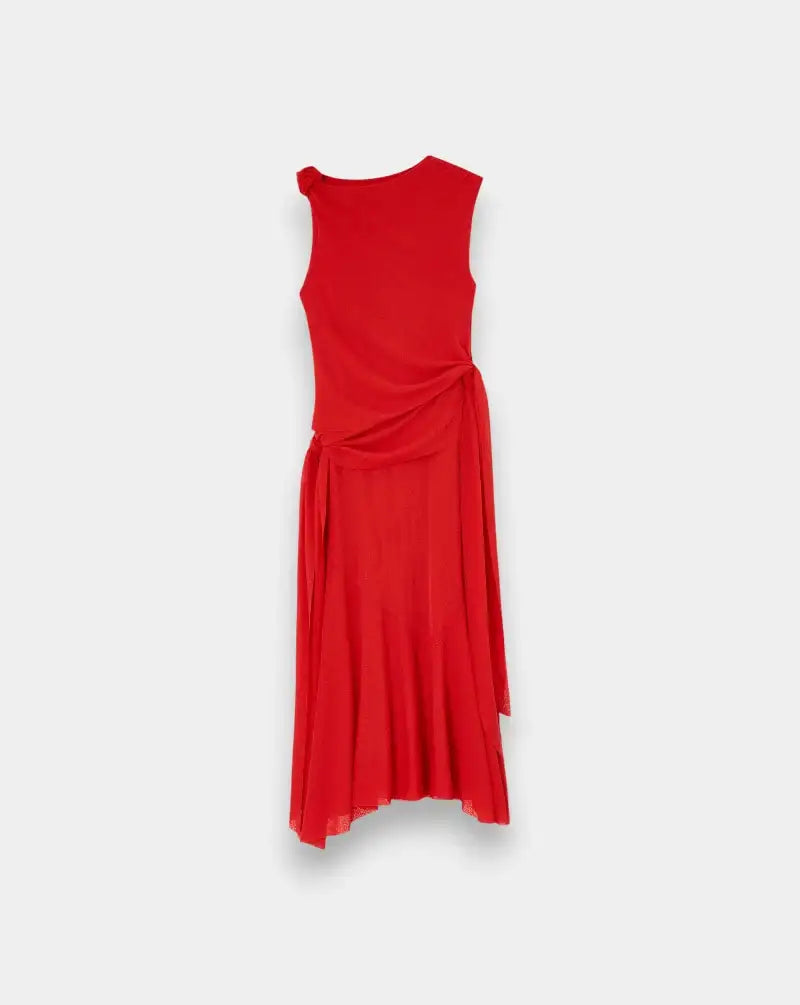Vestido Ganni Long Dress in Marl Mesh<BR/> A1030487 06P GOJI BERRY GANNI