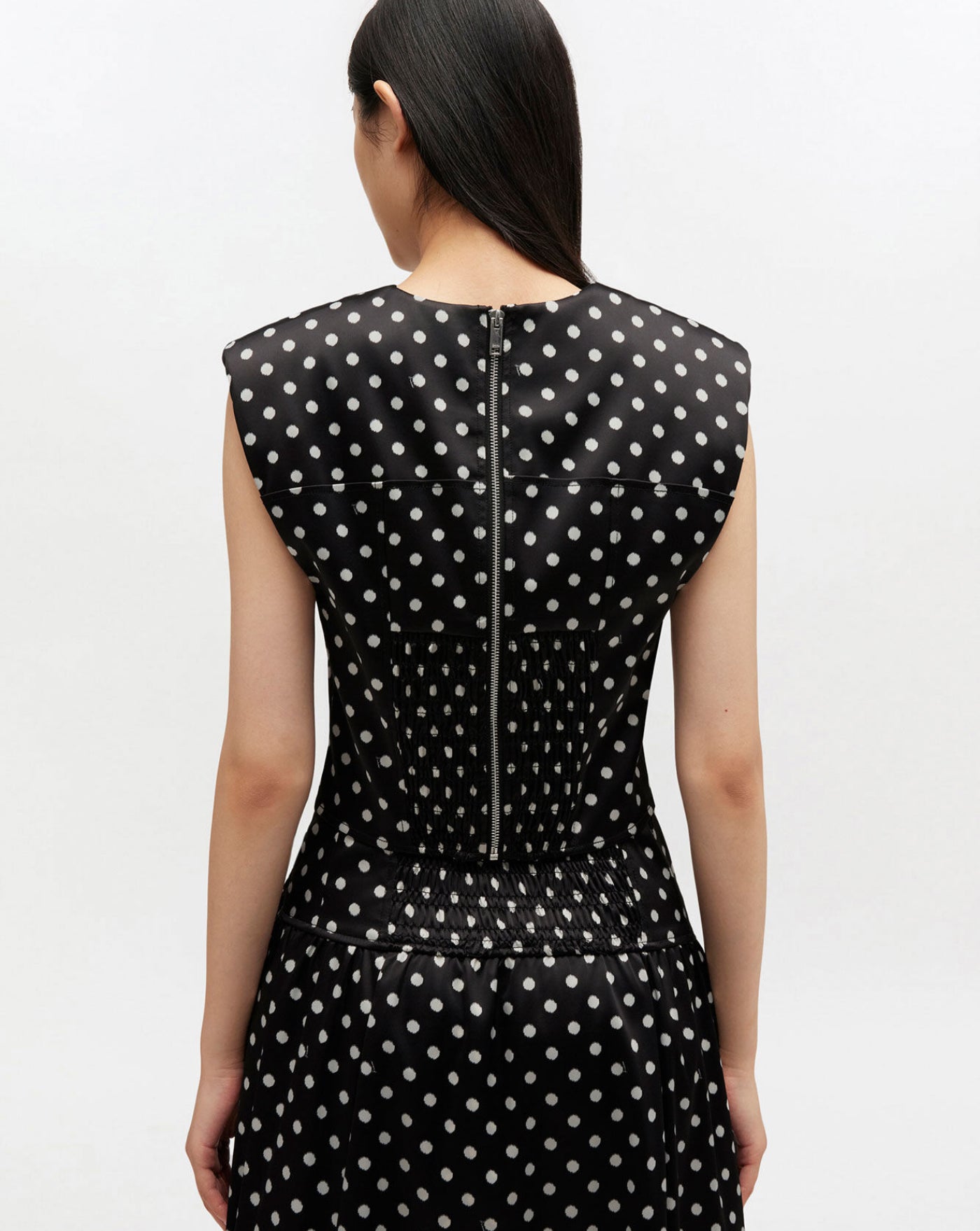 Top Ganni Lunares Satin A1040078 099 GANNI