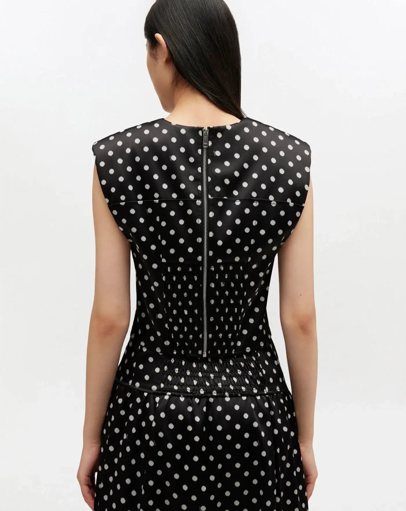 Top Ganni Lunares Satin A1040078 099 GANNI