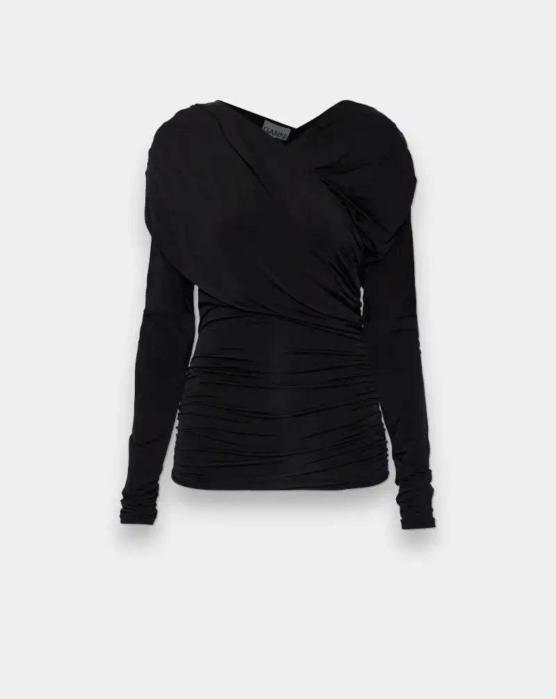Blusa Ganni Ruched Blouse A1040082 099 GANNI