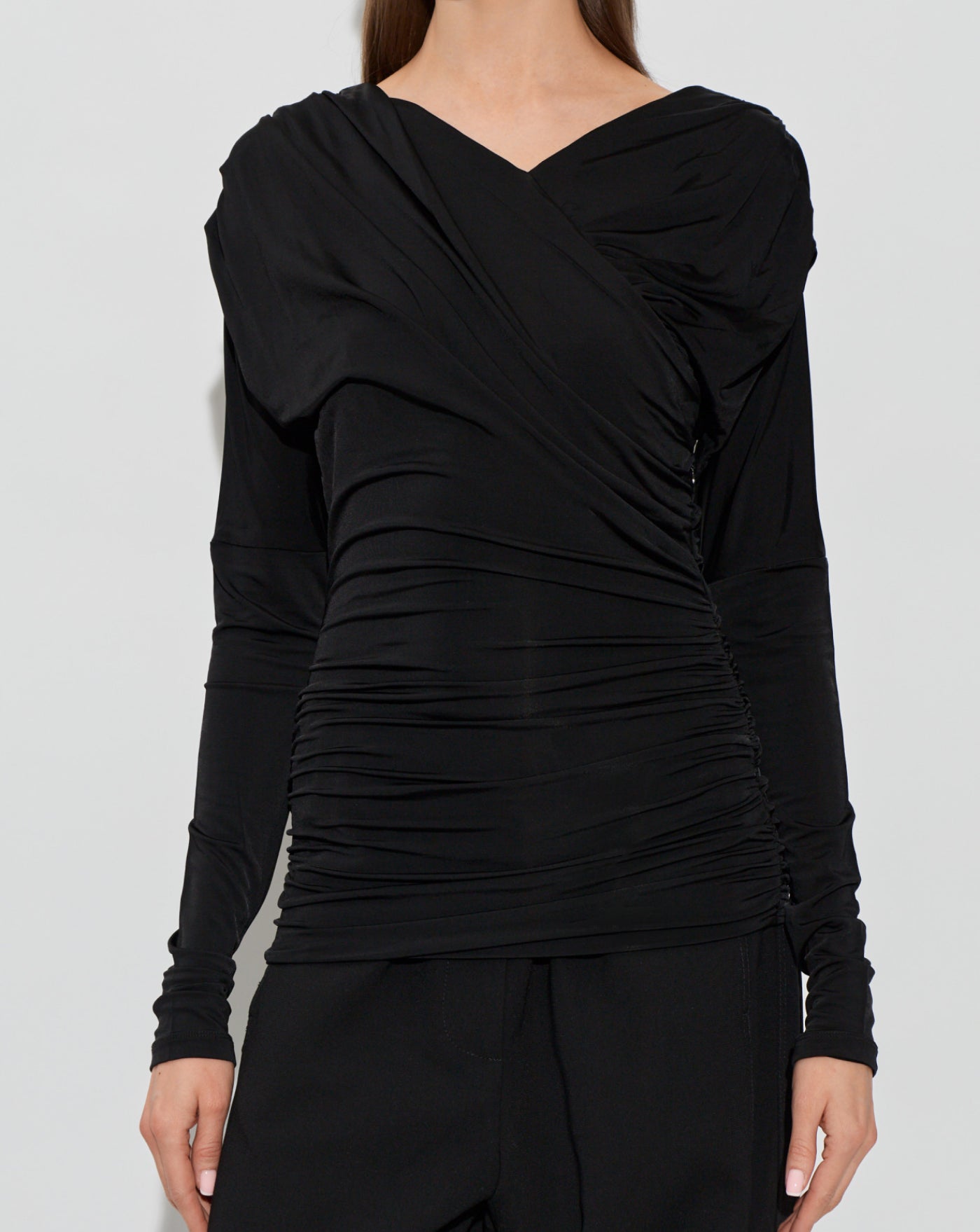 Blusa Ganni Ruched Blouse A1040082 099 GANNI