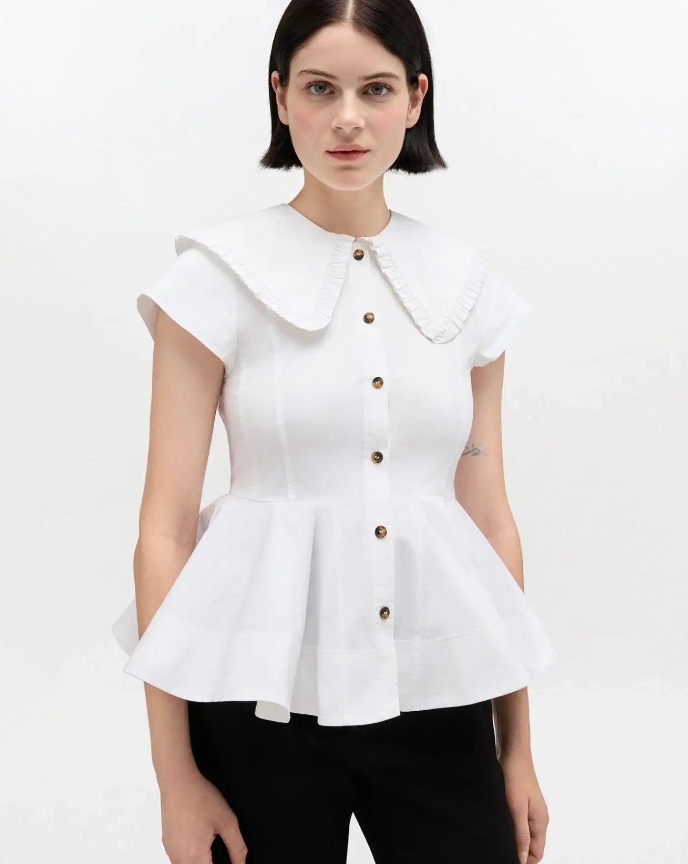 Camisa Ganni Collar Shirt A1040093 151 GANNI
