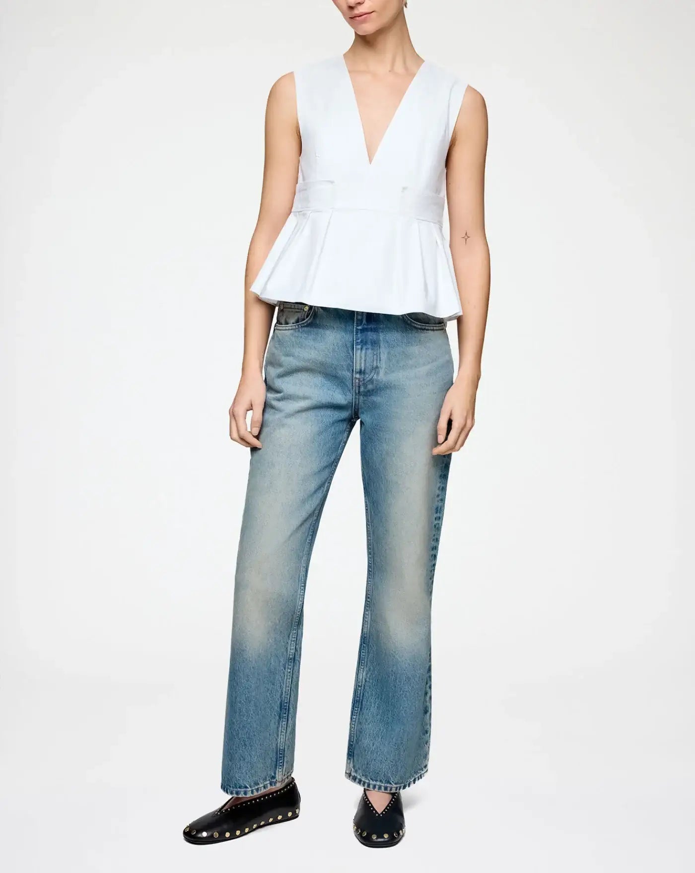 Top Ganni A1040124 151 BRIGHT WHITE GANNI