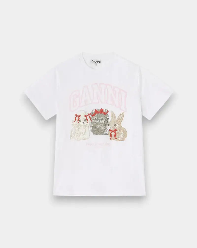 Camiseta Ganni Cute Animals A1050029 151 GANNI