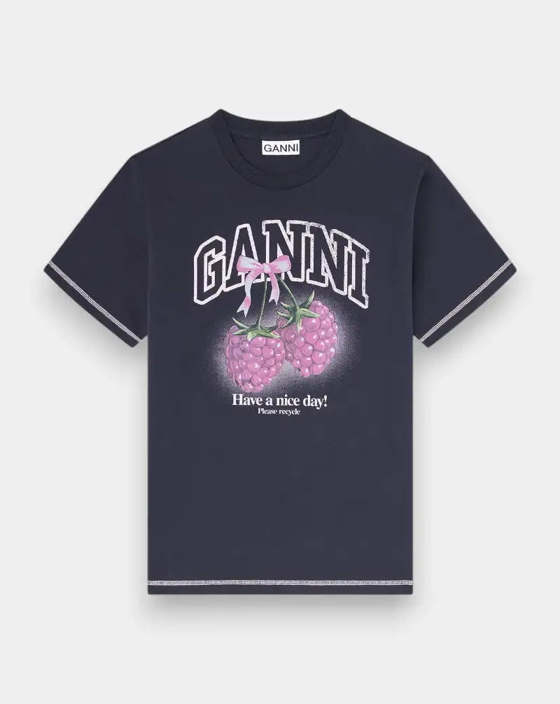 Camiseta Ganni Raspberries A1050219 252 GANNI