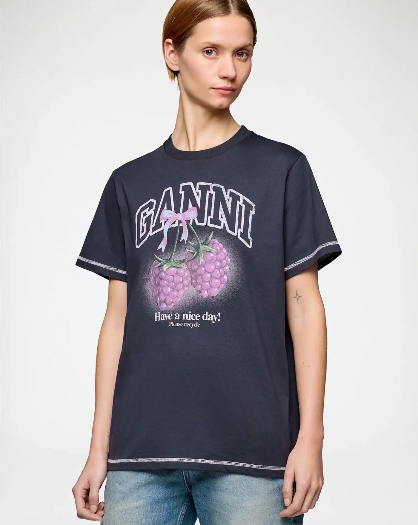 Camiseta Ganni Raspberries A1050219 252 GANNI