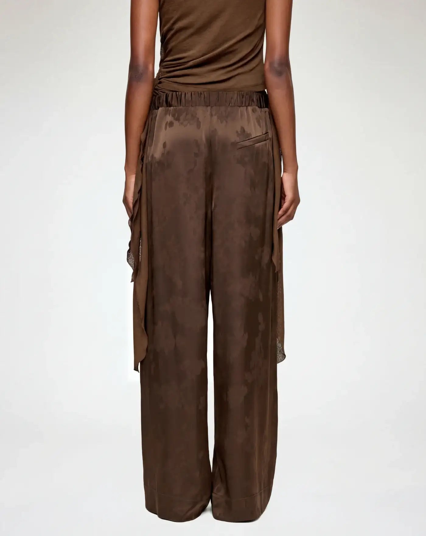 Pantalones elásticos de jacquard satinado fluido A1080120 ZWX DEMITASSE GANNI