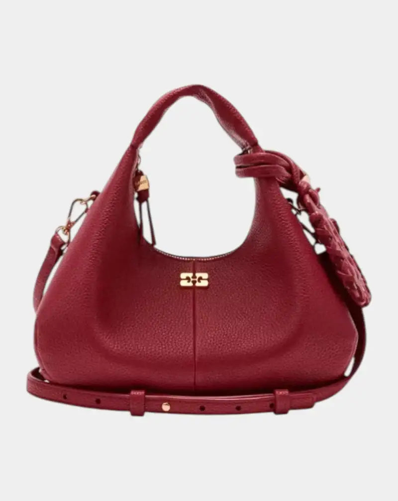 Bolso Ganni Hobo Mini Grained B2070123 06PGOJI BERRY GANNI