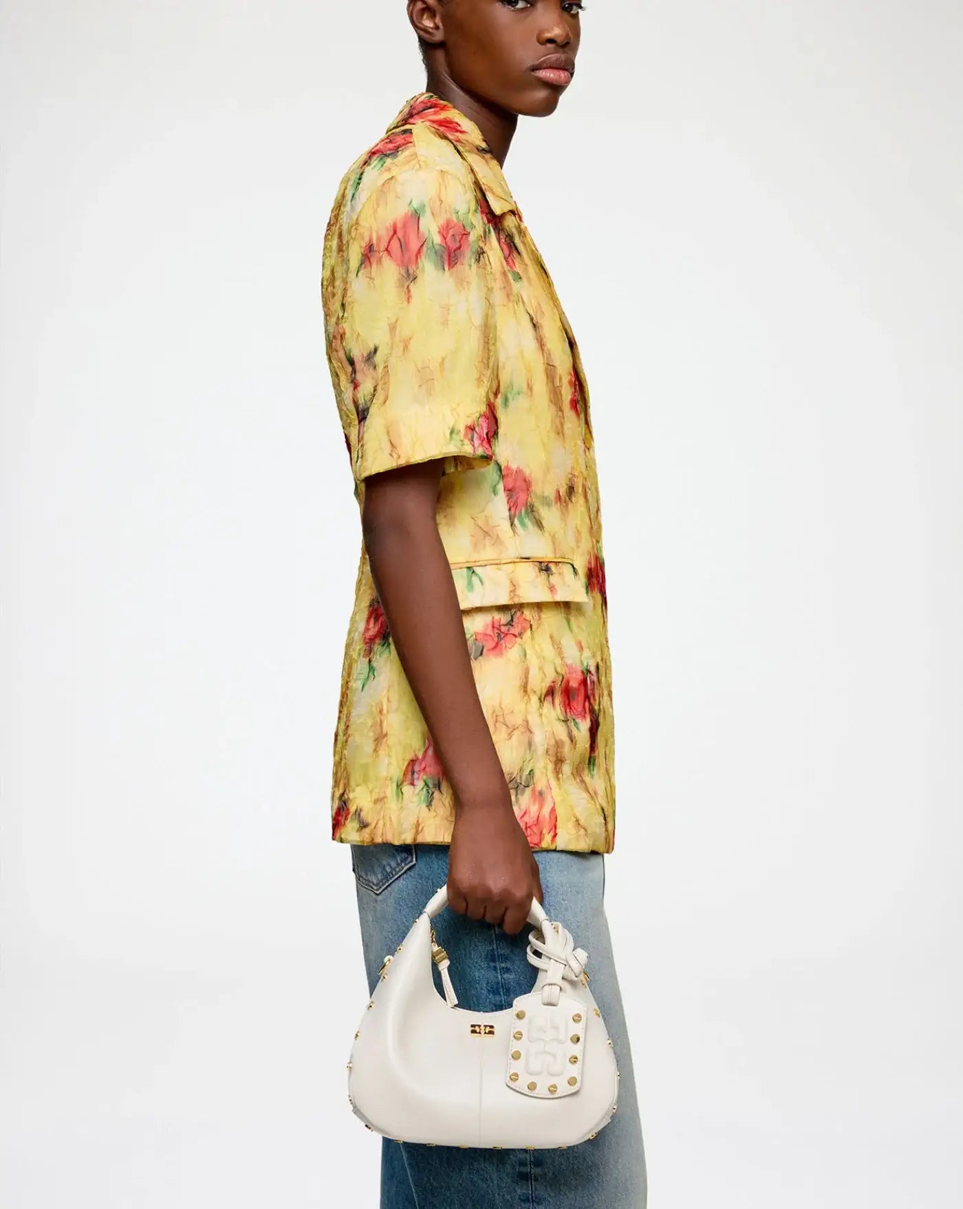 Bolso Ganni Hobo Mini Studs B2070129 135EGRET GANNI