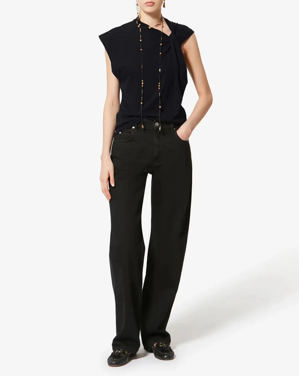 Camiseta Isabel Marant Nayda Tee TS0175FA A1N41I01BK ISABEL MARANT