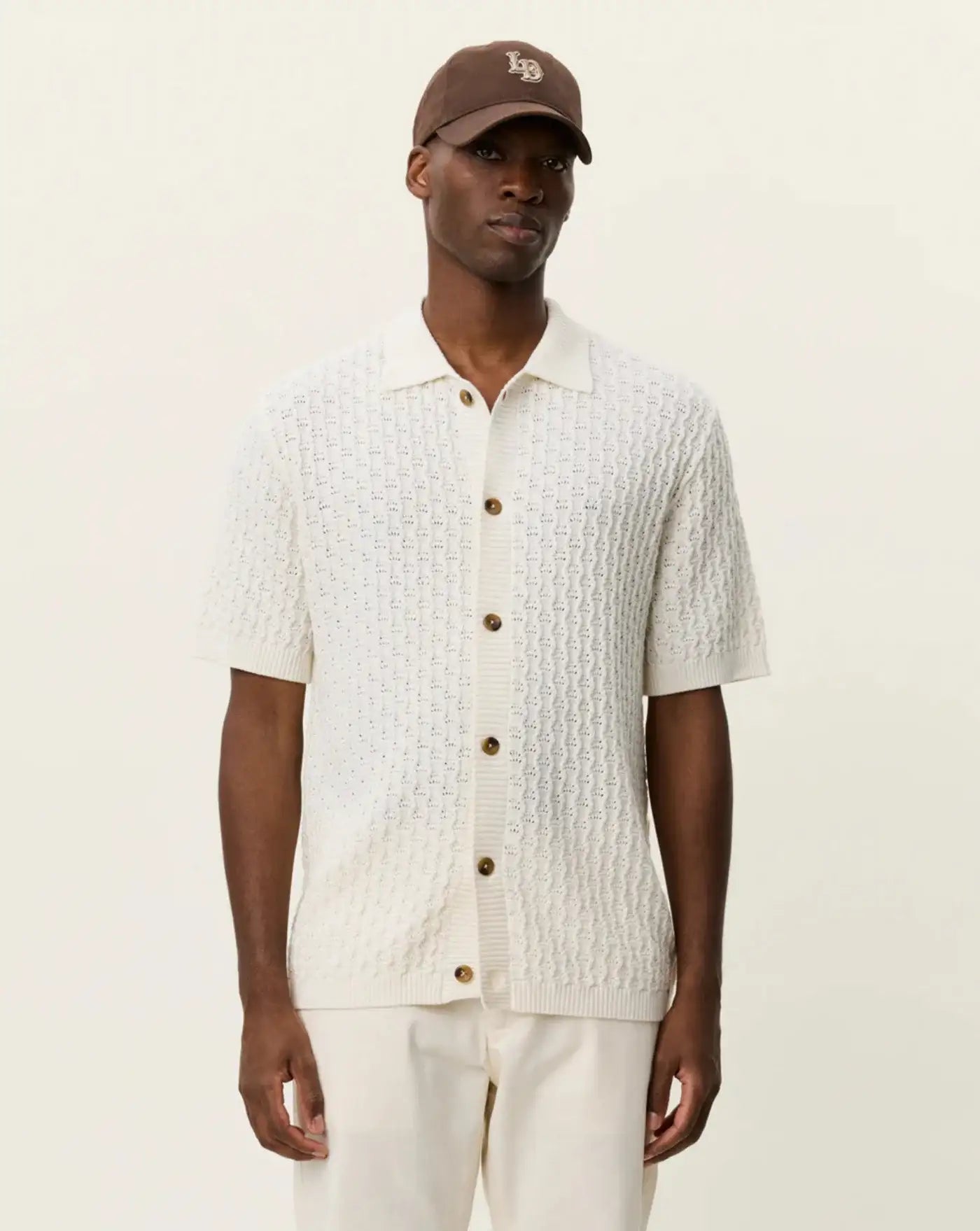 Camisa Les Deux Gespertus Knitted Shirt 1001301 211EGGNOG WHITE LES DEUX