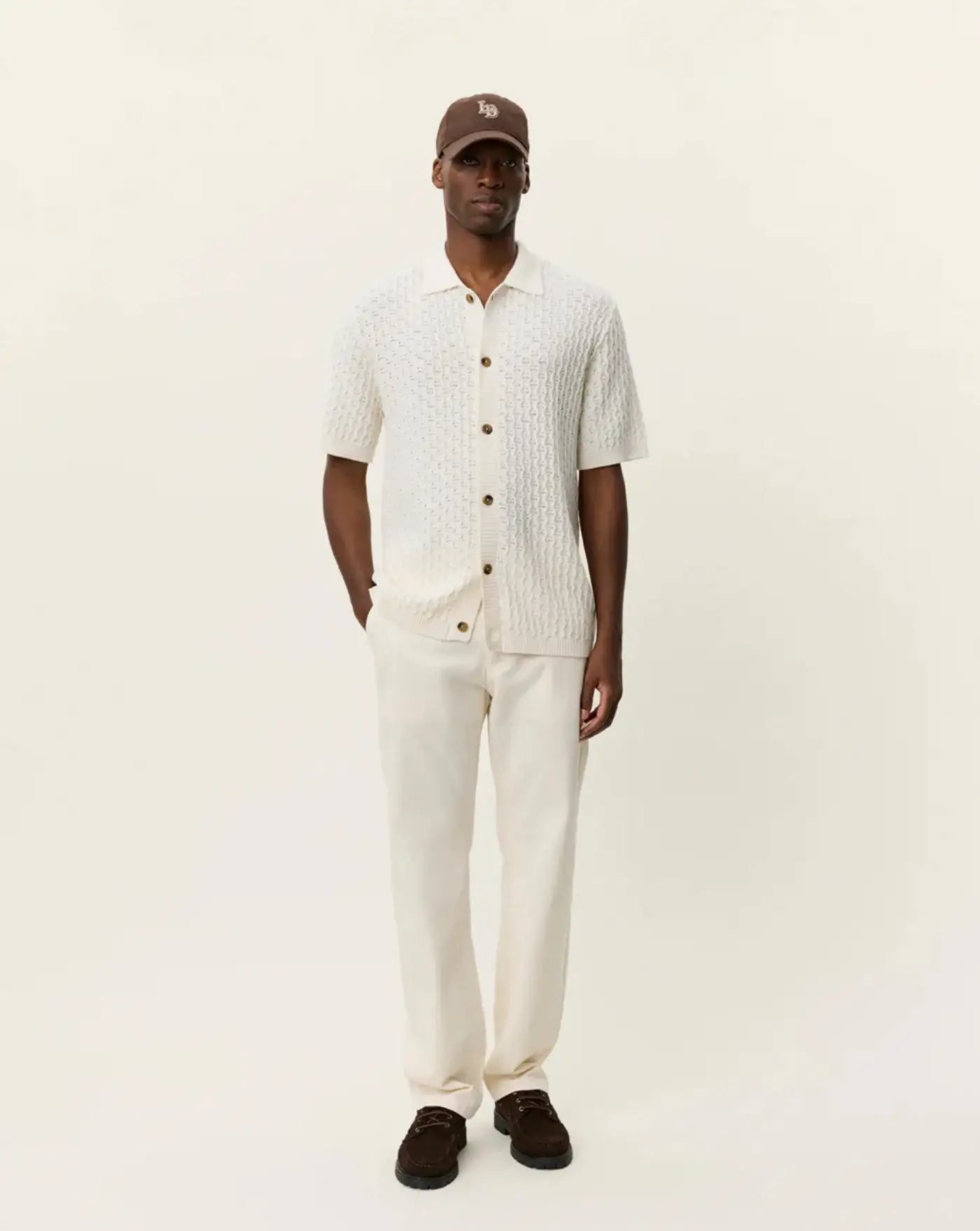 Camisa Les Deux Gespertus Knitted Shirt 1001301 211EGGNOG WHITE LES DEUX