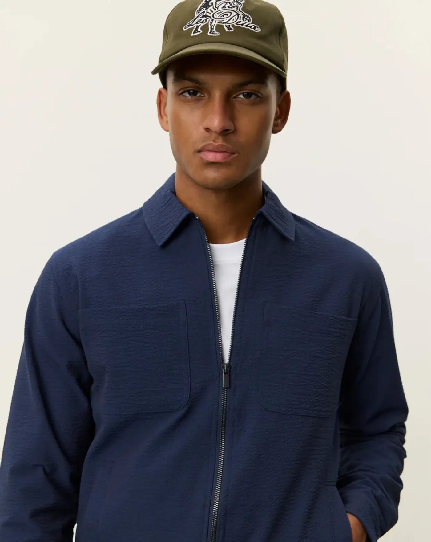 Chaqueta Les Deux Marseille Seersucker Zipper Jacket 1001366 460 LES DEUX