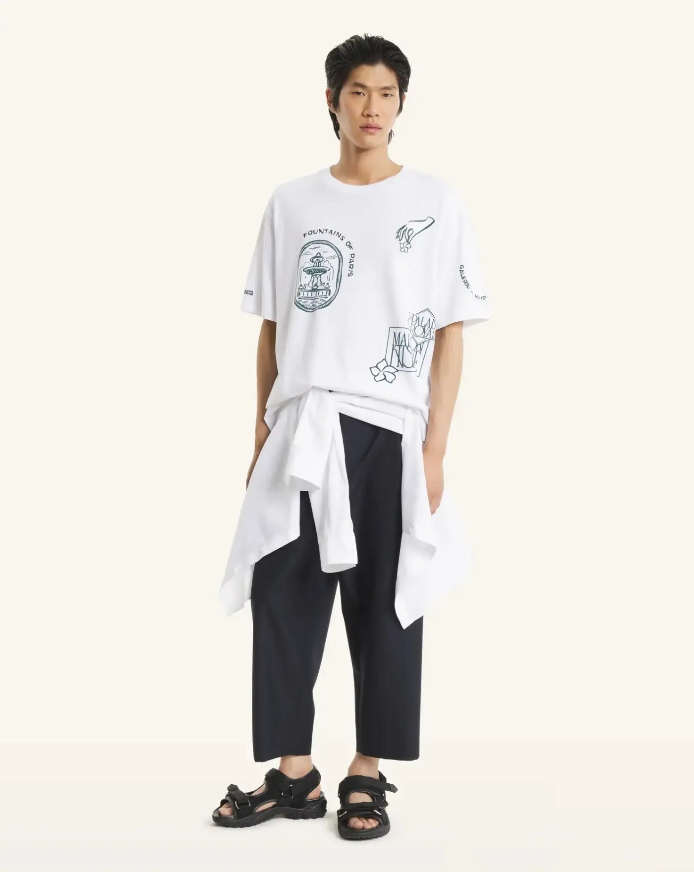 Camiseta Maison Kitsune Art Nouveau Stamps QM00107KJ0119 P100 MAISON KITSUNE