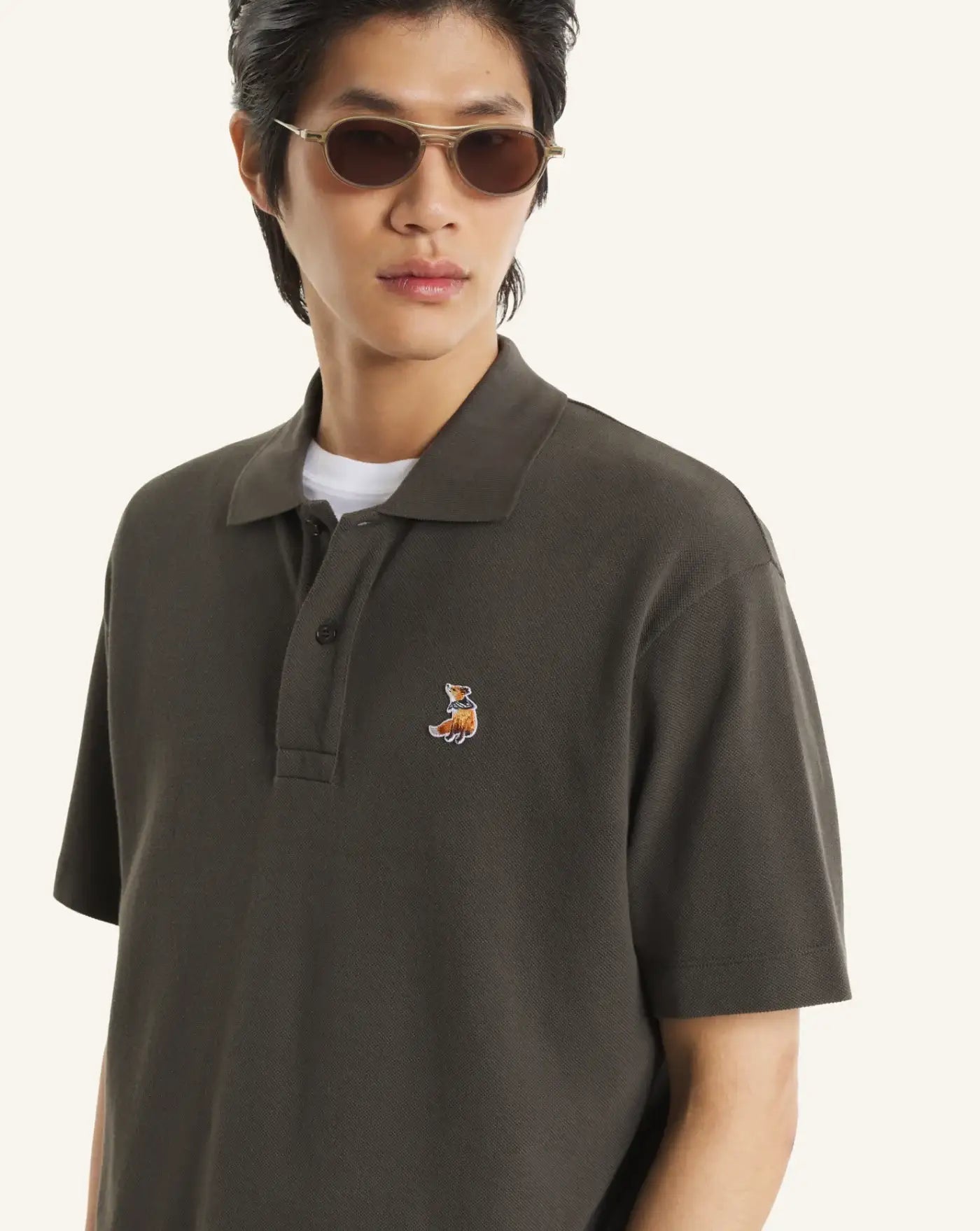 Polo Maison Kitsune Dreaming Fox QM00201KP0001 0453 MAISON KITSUNE