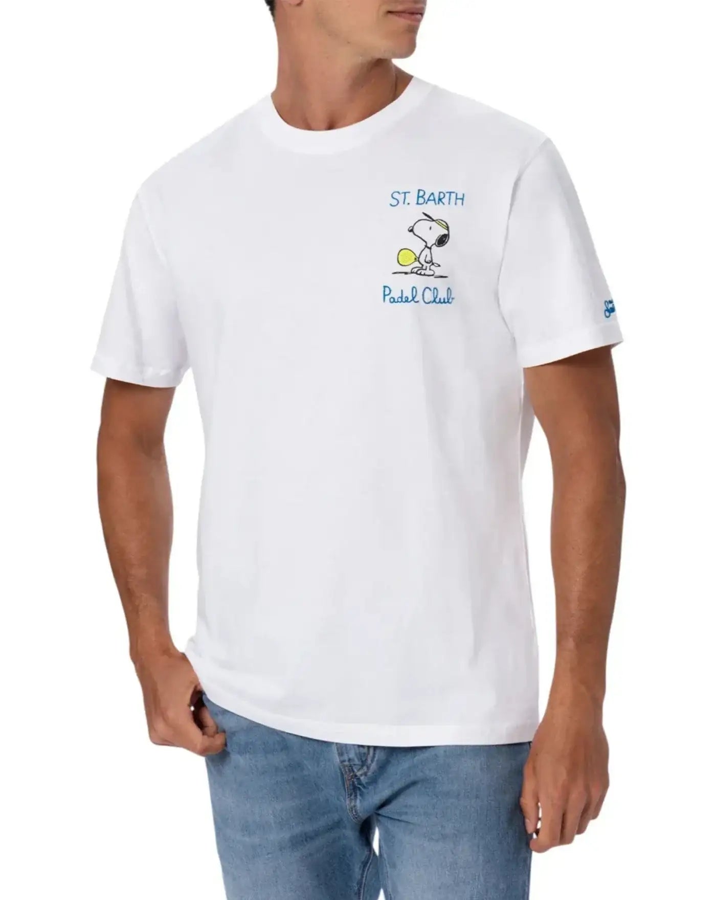 Camiseta MC2 Saint Barth "snoopy padel club portofino" POT0001 02498L 01N EMB MC2 SAINT BARTH