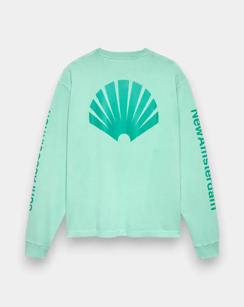 Camiseta New Amsterdam Logo Longsleeve Ocean 2601106002 WAVE/SEA GREEN NEW AMSTERDAM