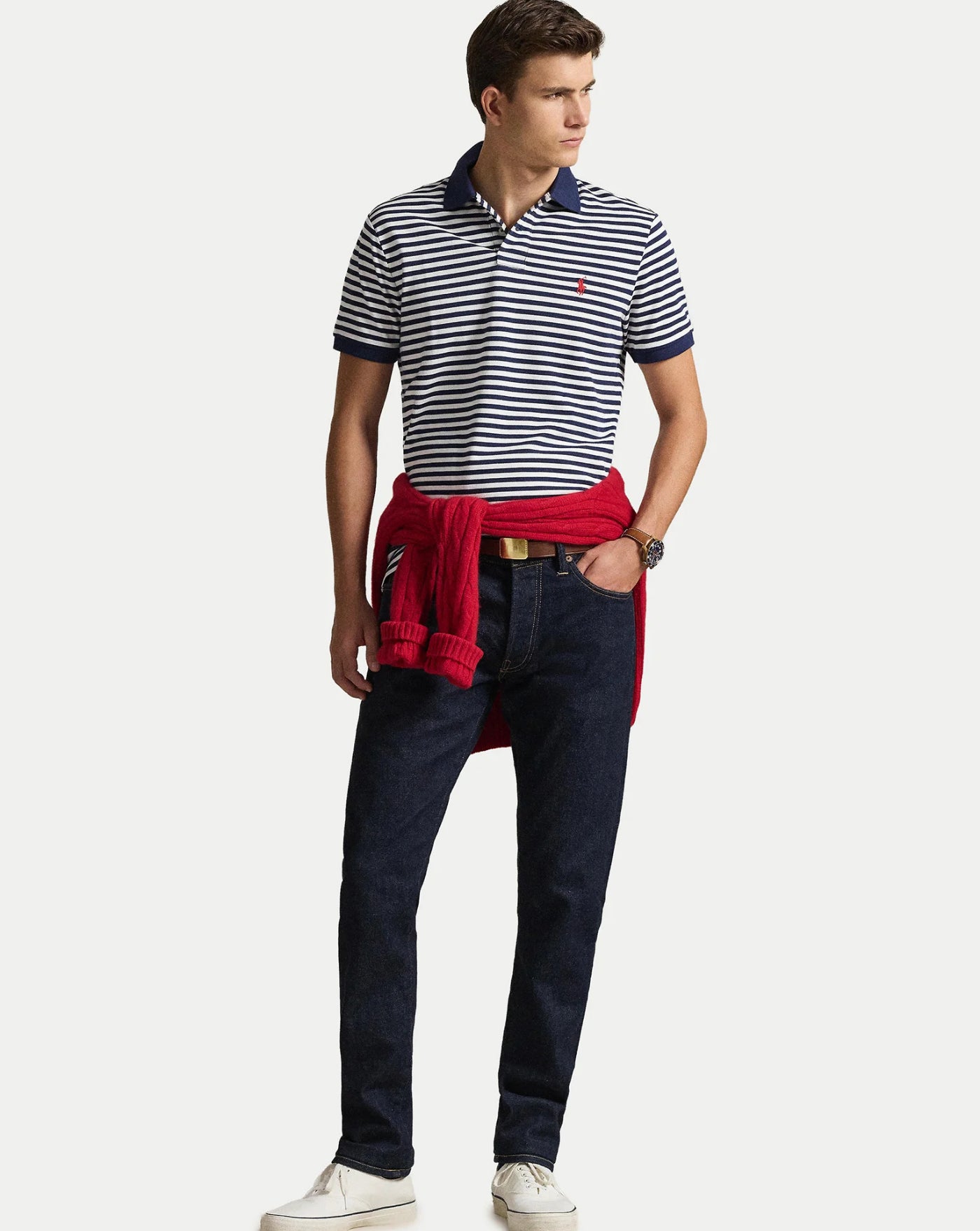 Polo Polo Ralph Lauren Stripes 710956682500 NEWPORT NAVY/WHITE POLO RALPH LAUREN