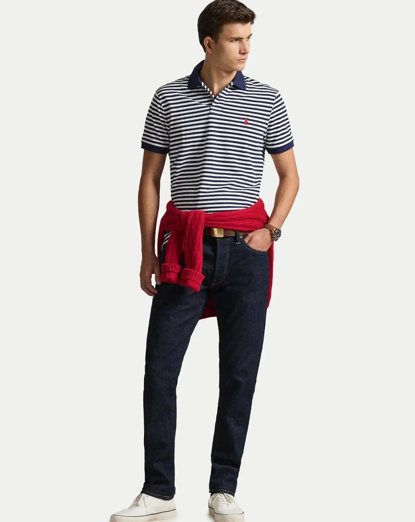 Polo Polo Ralph Lauren Stripes 710956682500 NEWPORT NAVY/WHITE POLO RALPH LAUREN
