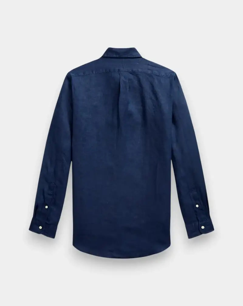 Camisa Polo Ralph Lauren Linen 710966294504 NEWPORT NAVY W/ WHITE PP POLO RALPH LAUREN