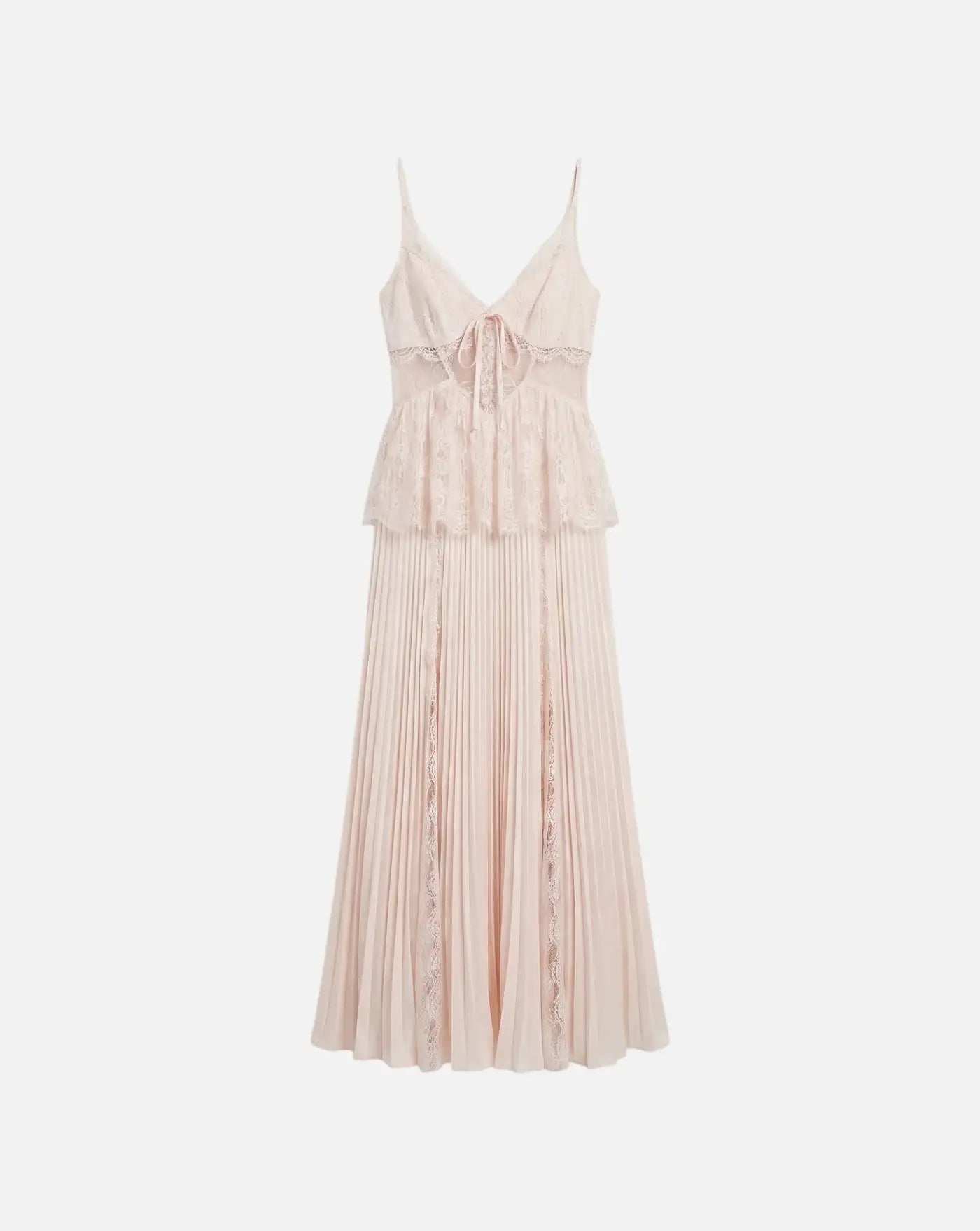 Vestido Self Portrait Blush Satin Lace Midi Dress SS26015MAP PINK SELF-PORTRAIT