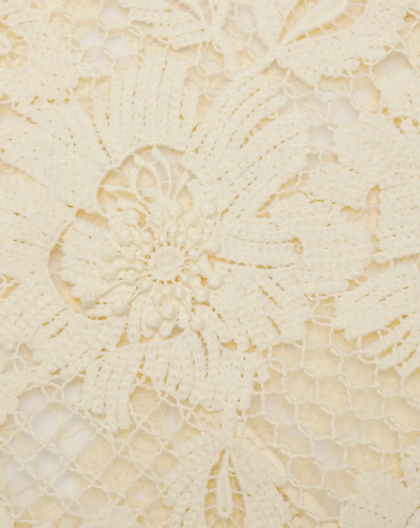 Vestido Self Portrait Yellow Crochet Lace Midi Dress SS26094MY YELLOW SELF-PORTRAIT