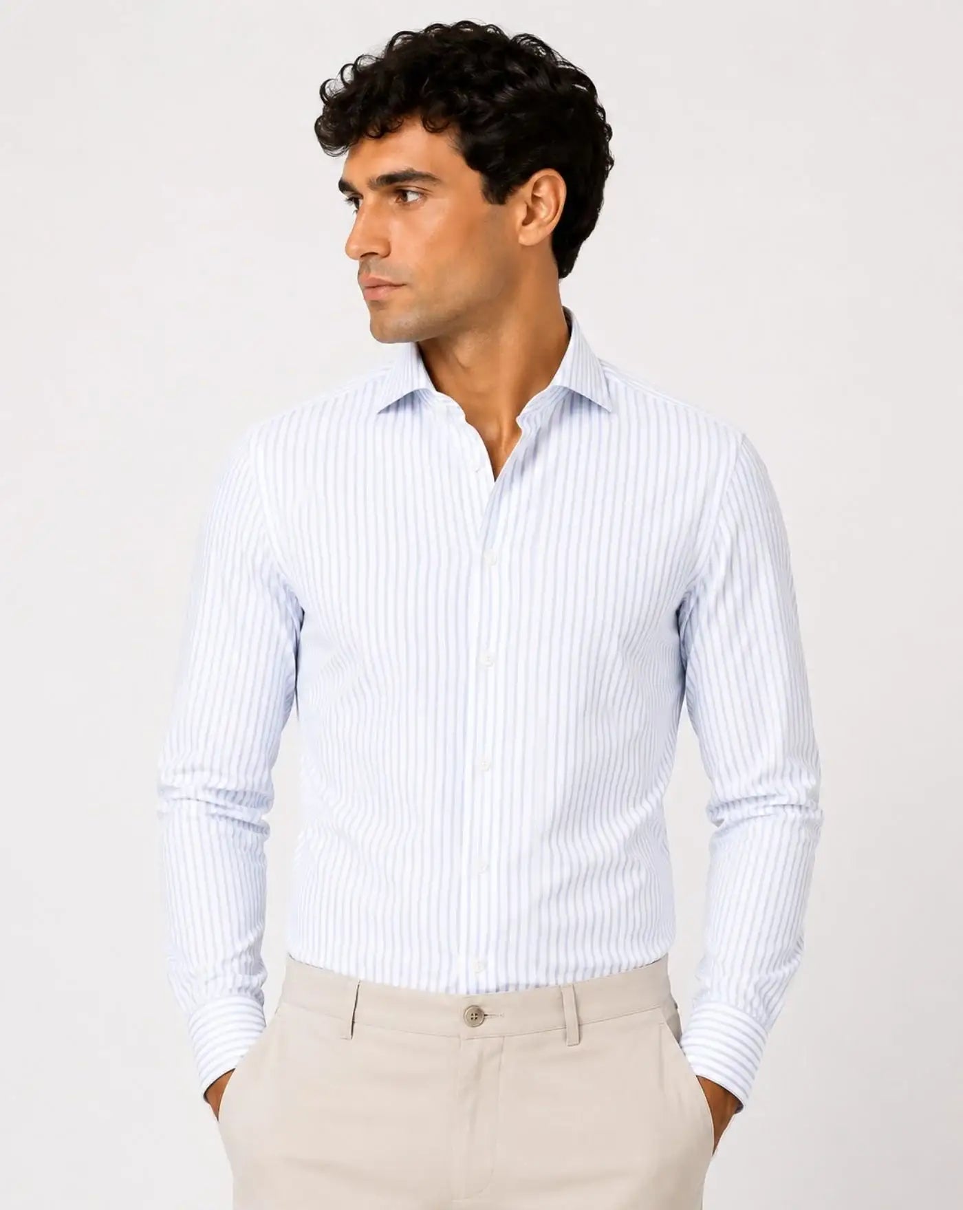 Camisa Traiano Milano Vicent Radical Fit T16003 317 162 LIGHT BLUE STRIPED TRAIANO MILANO
