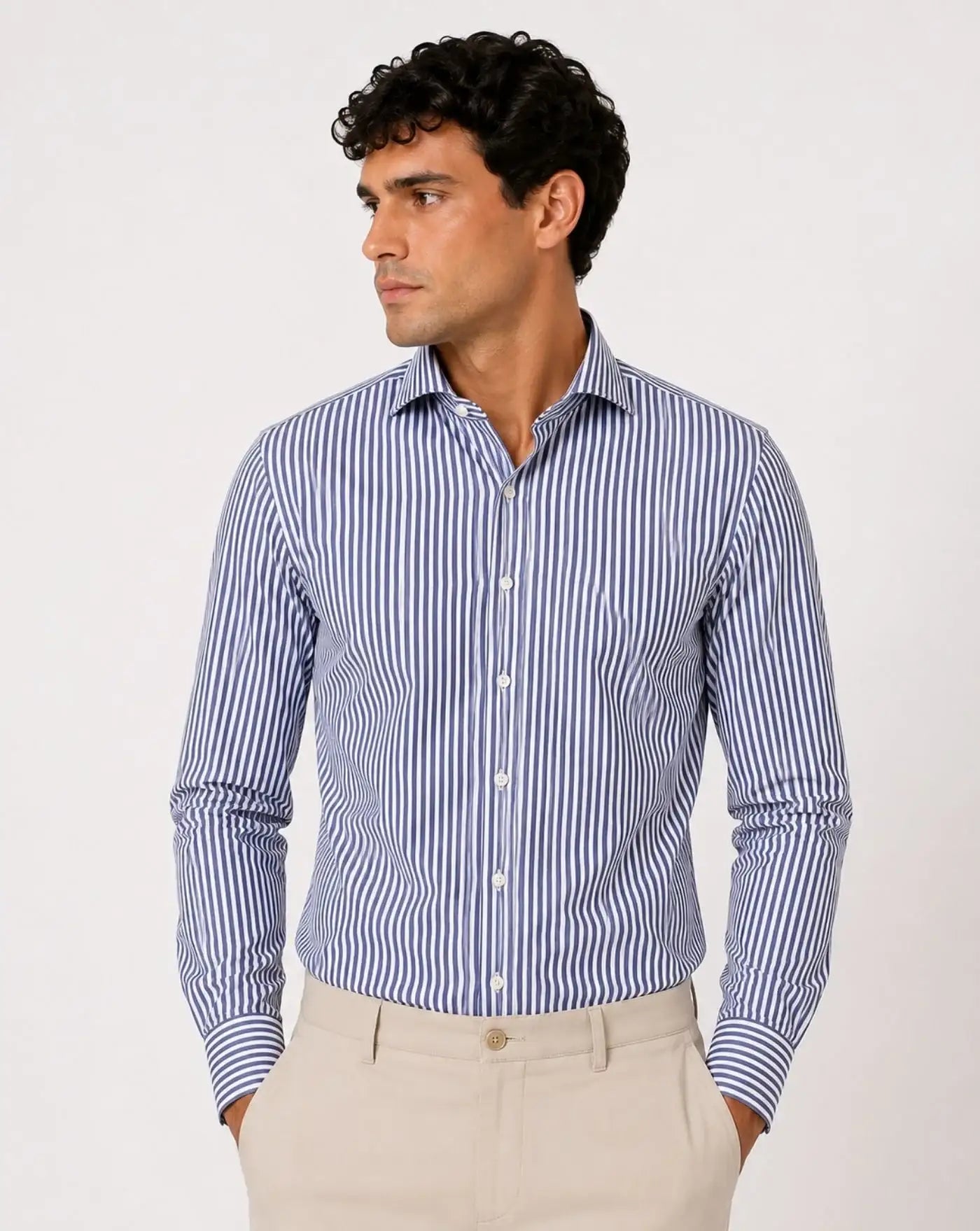 Camisa Traiano Performance jersey shirt T16007 311 168 NAVY STRIPE TRAIANO MILANO