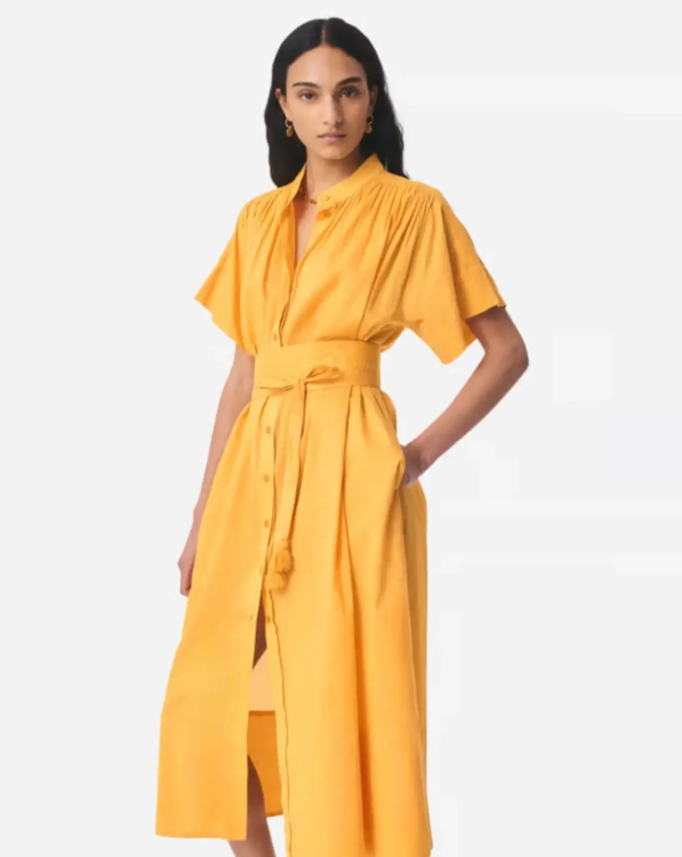 Vestido midi de algodón de Vanessa Bruno 4EVA42V08241 SAFRAN VANESSA BRUNO