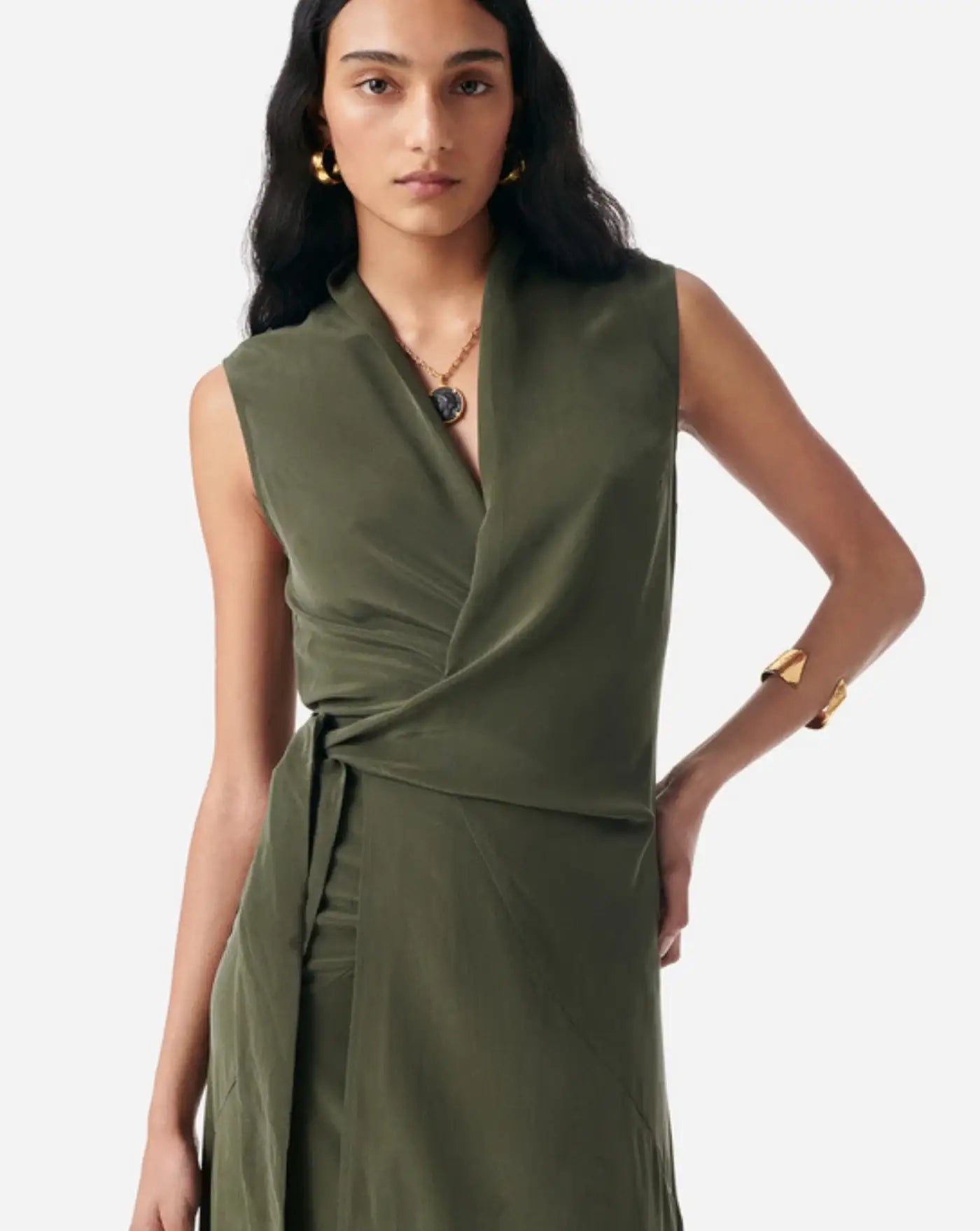 Vestido Vanessa Bruno Faye Dress 4HVA77 V08807KAKHI VANESSA BRUNO