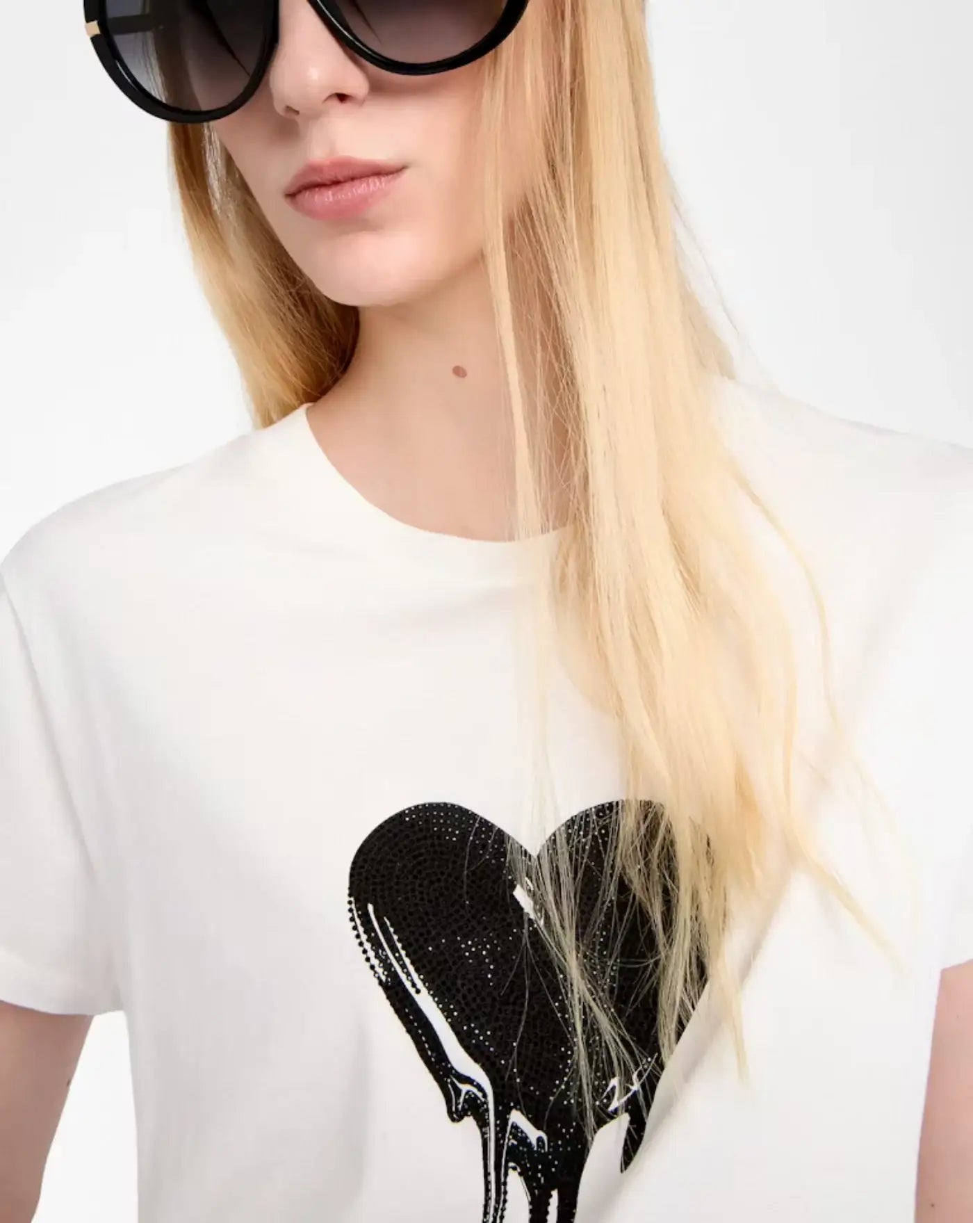 Camiseta Zadig & Voltaire Walk Hc Flowing Heart Strass JWTS02858 103 ZADIG & VOLTAIRE