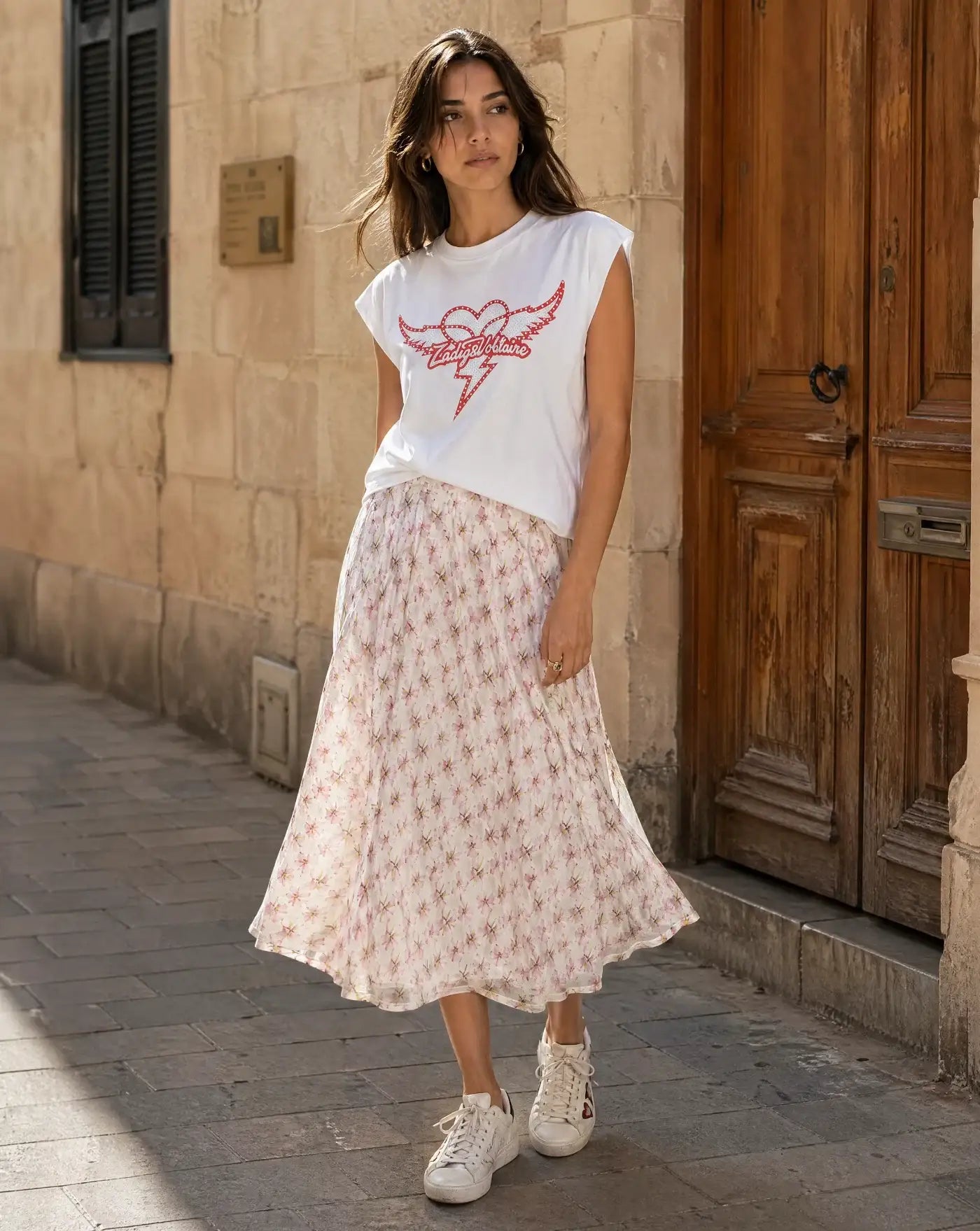 Falda Zadig & Voltaire Jayla Smooth Mirror Flowers WWSK01659 716 ZADIG & VOLTAIRE