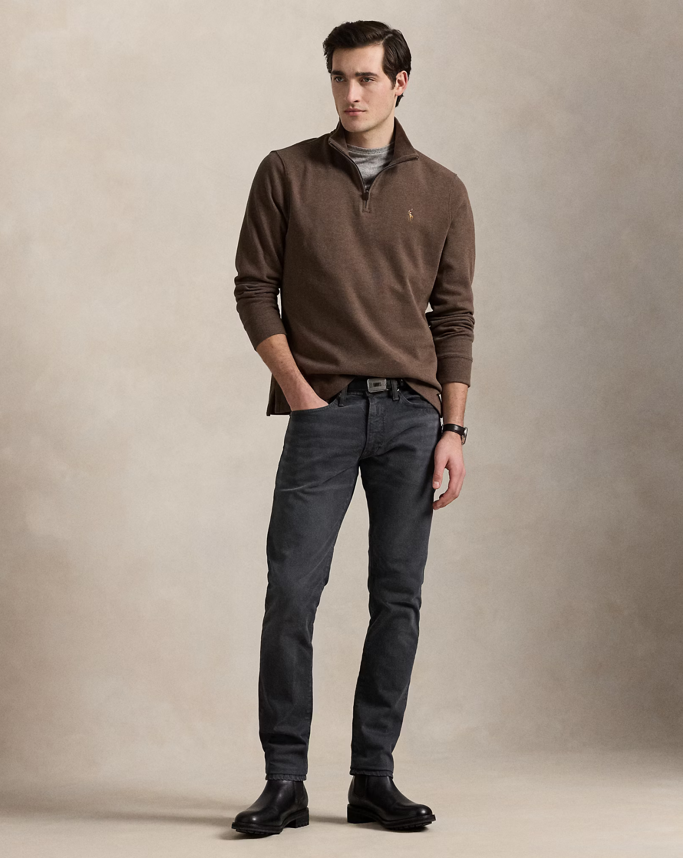 Jersey Polo Ralph Lauren Estate Rib 710671929077 BROWN POLO RALPH LAUREN