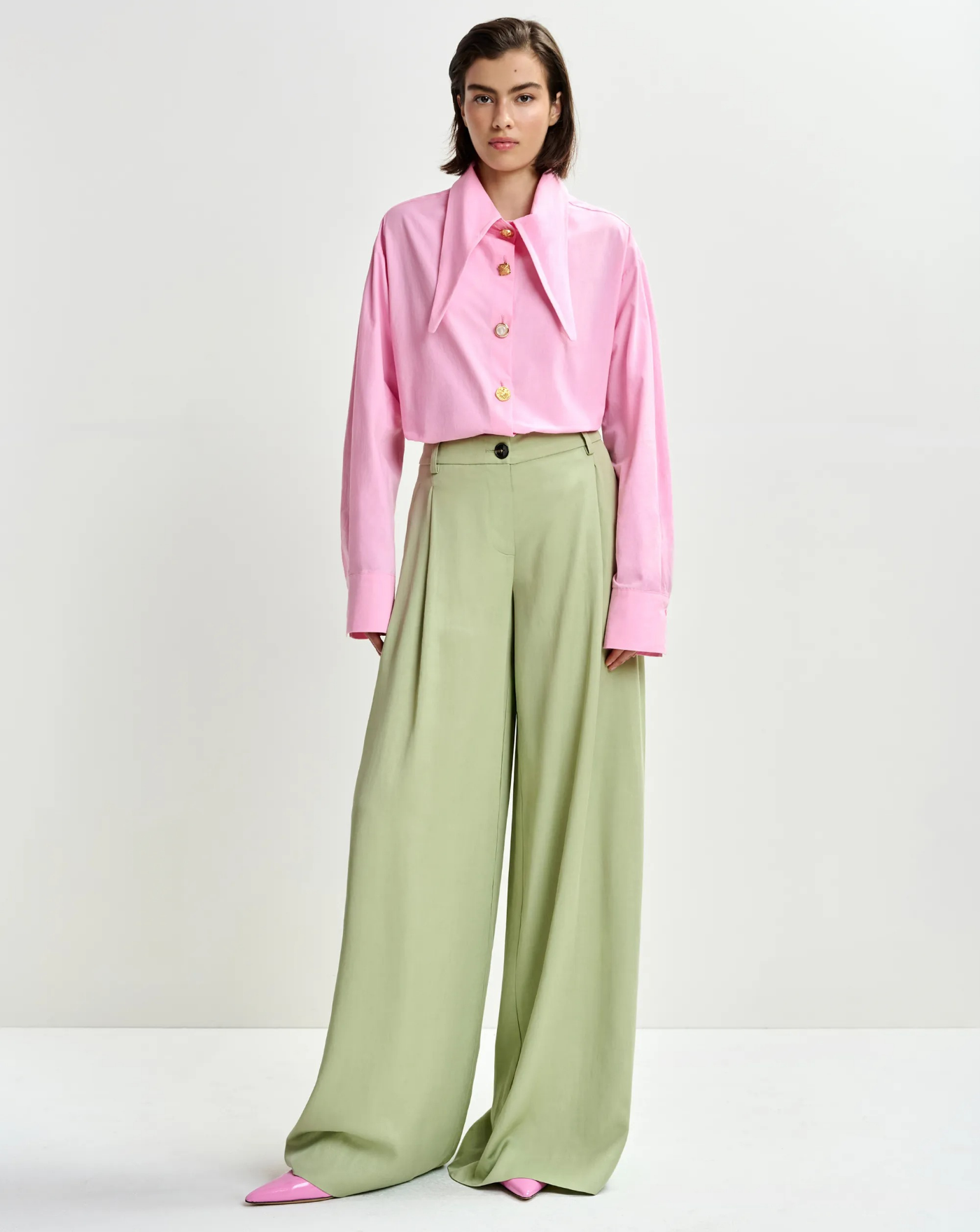 Pantalon Essentiel Antwerp Justicia Wide Leg Pants JUSTICIA BS22BASIL SMASH ESSENTIEL ANTWERP