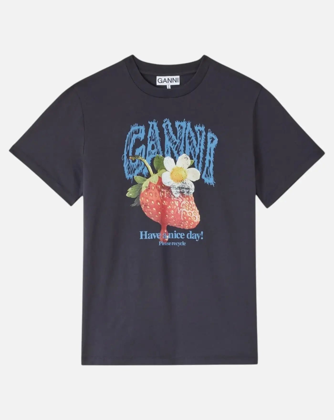 Camiseta Ganni Basic Cotton Jersey Strawberry<BR/> A1050257 252 GANNI