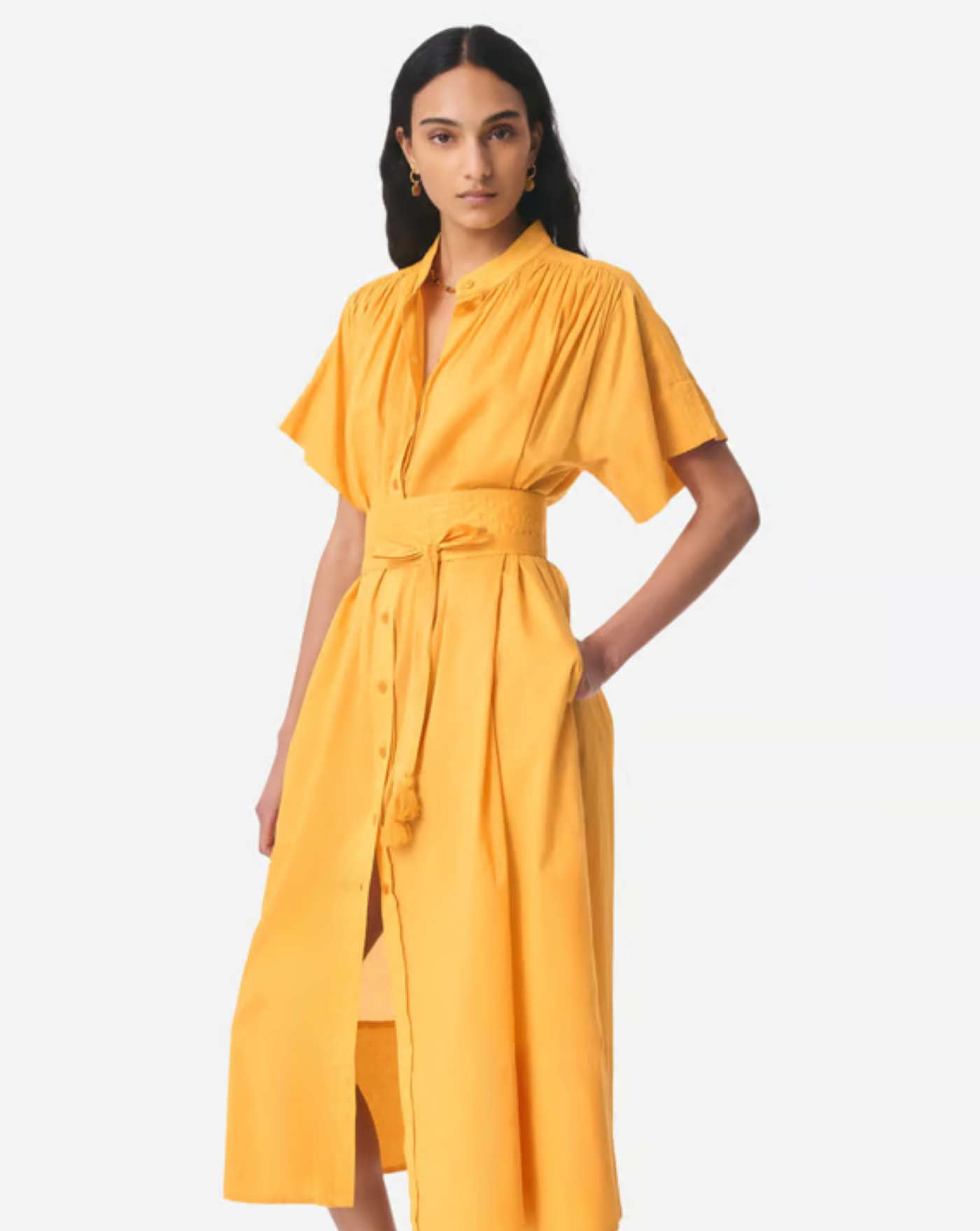 Vestido midi de algodón de Vanessa Bruno 4EVA42V08241 SAFRAN VANESSA BRUNO