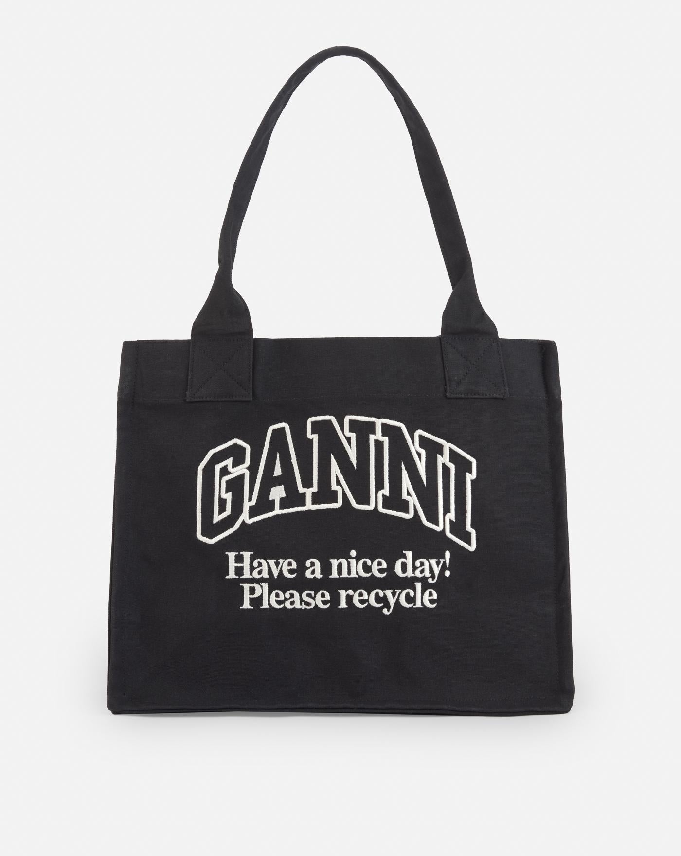 Bolso Ganni Large Easy Shopper Contrasted Logo A6647 252 GANNI