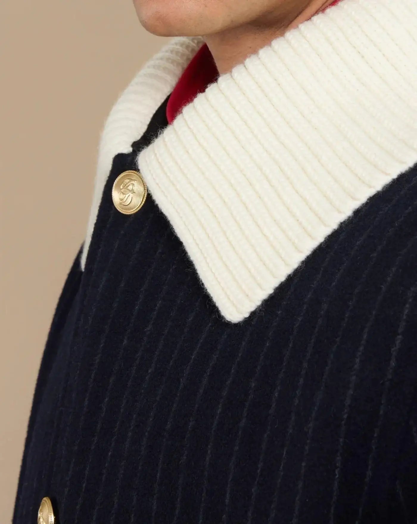 Chaqueta Drole de Monsieur Le Manteau Pinstripes CT143 WO041 DNY DROLE DE MONSIEUR