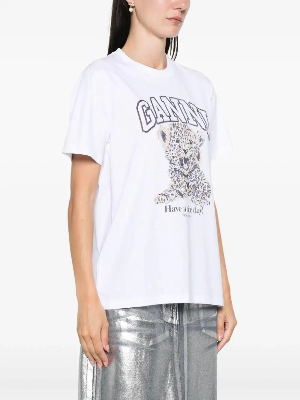 Camiseta Ganni Leopard T4124 943 GANNI