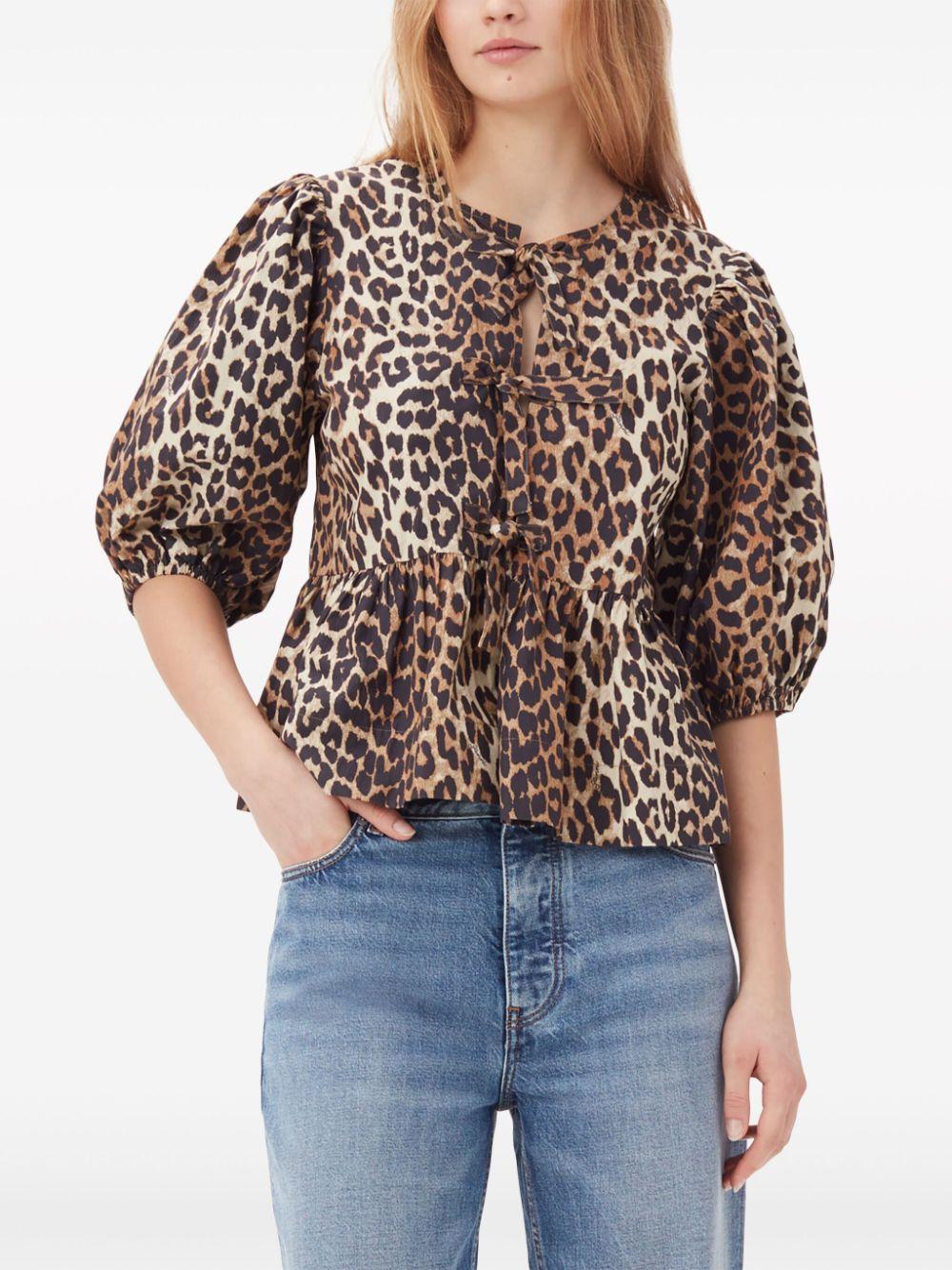 Top Ganni Leopard F9116 943 GANNI