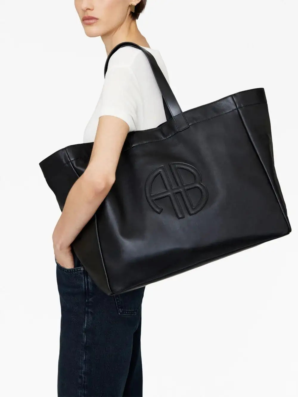 Bolso Anine Bing LARGE RIO TOTE - BLACK RECYCLED LEATHER A132148005 BLACK ANINE BING