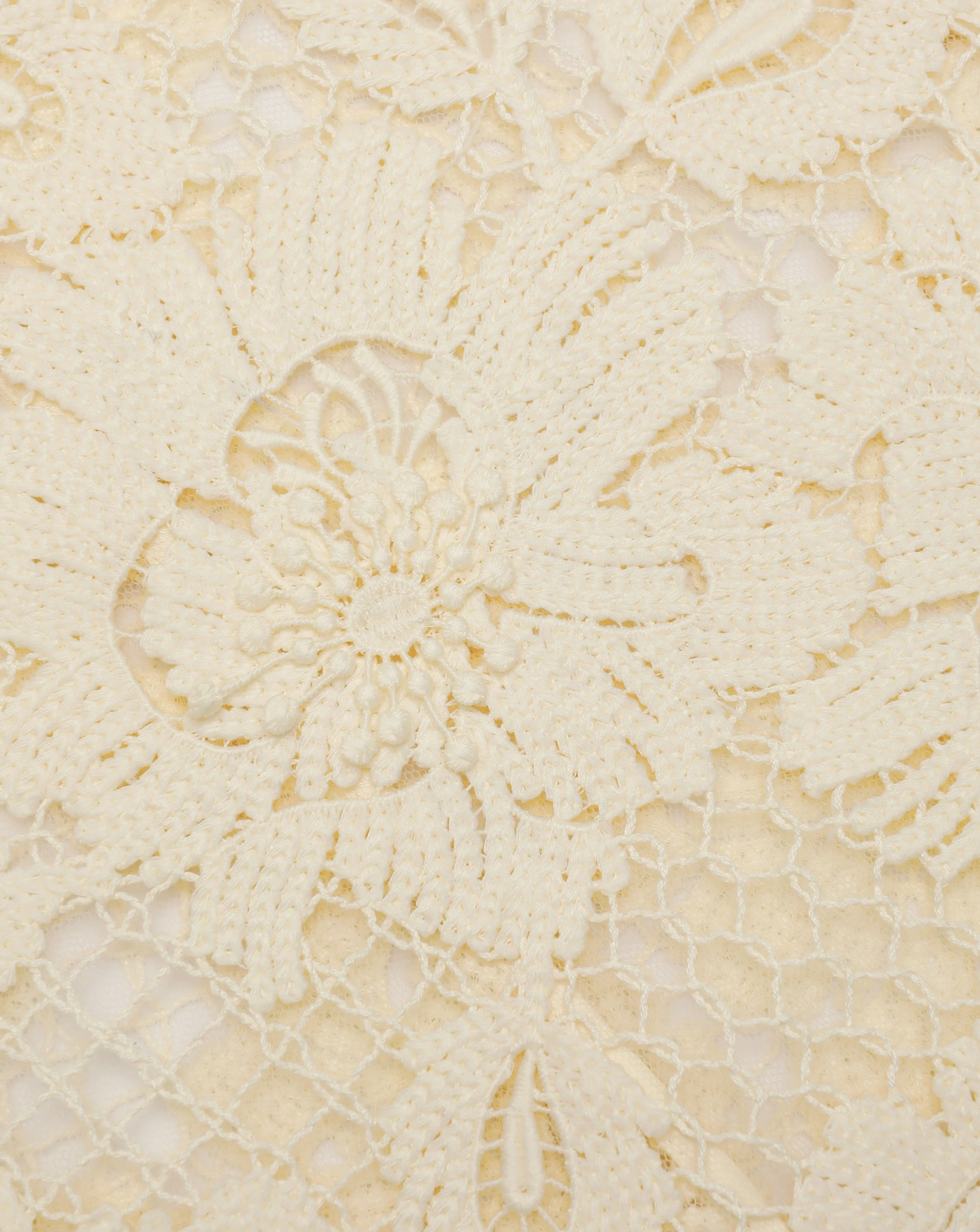 Vestido Self Portrait Yellow Crochet Lace Midi Dress SS26094MY YELLOW SELF-PORTRAIT
