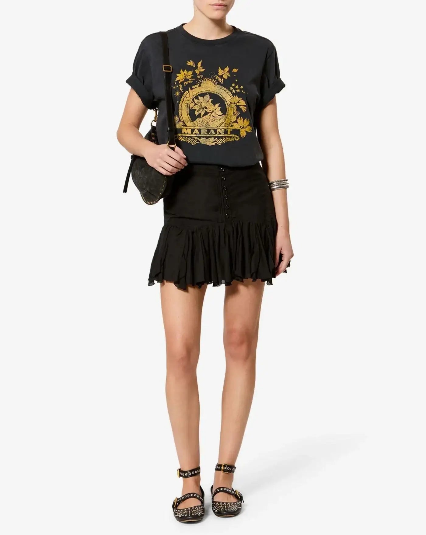 Falda Isabel Marant Daneen<BR/> JU0512FB B3J04E01BK ISABEL MARANT