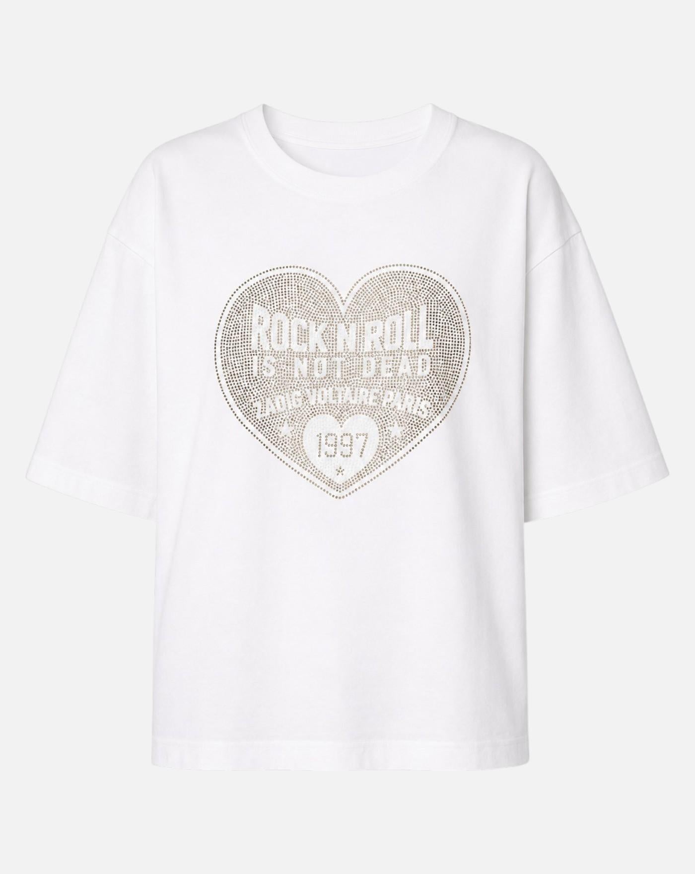 Camiseta Zadig & Voltaire Taida BC Heart RNR Strass JWTS02922 107 ZADIG & VOLTAIRE